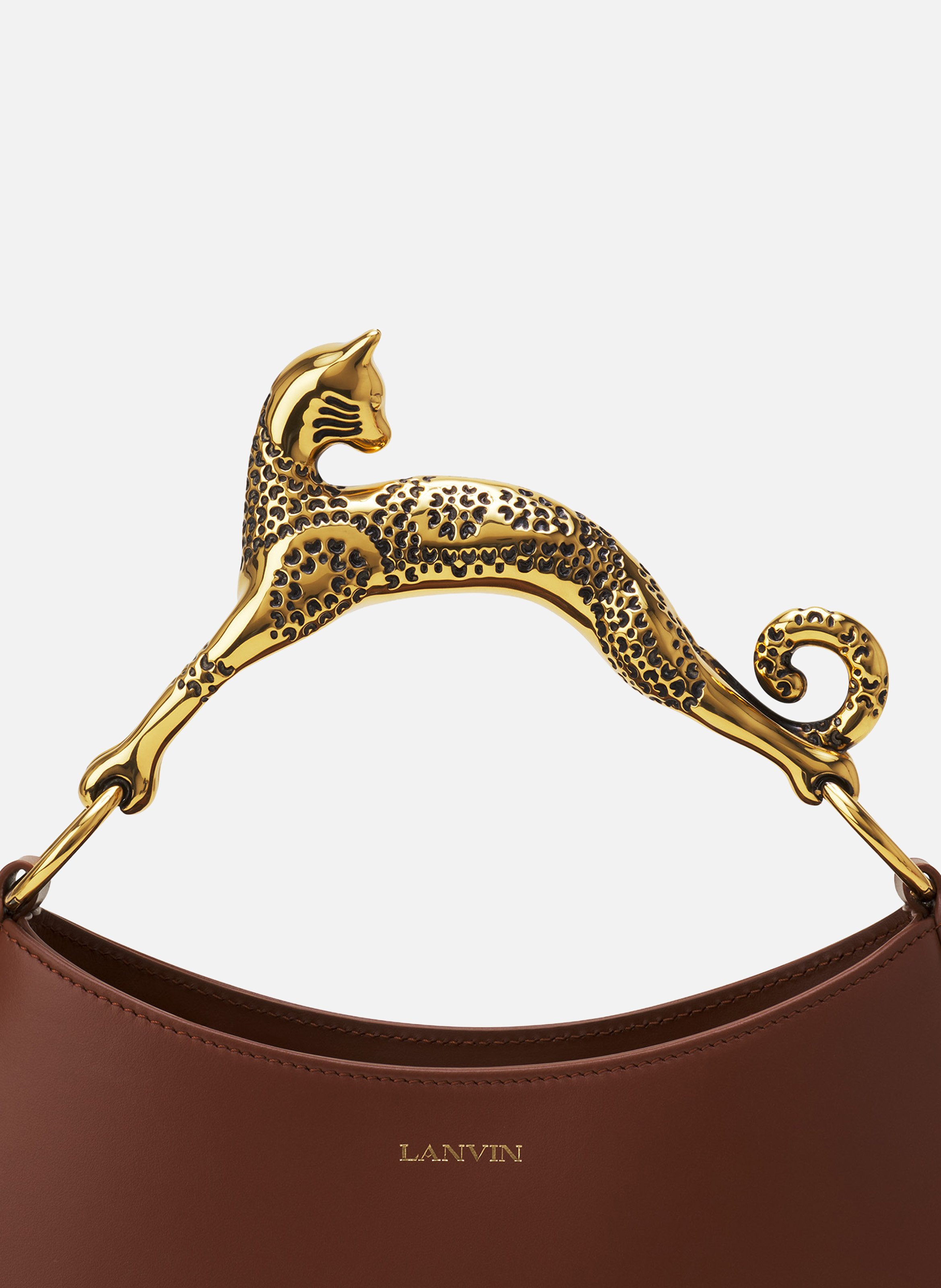 Sac hobo cat en cuir LANVIN Marron