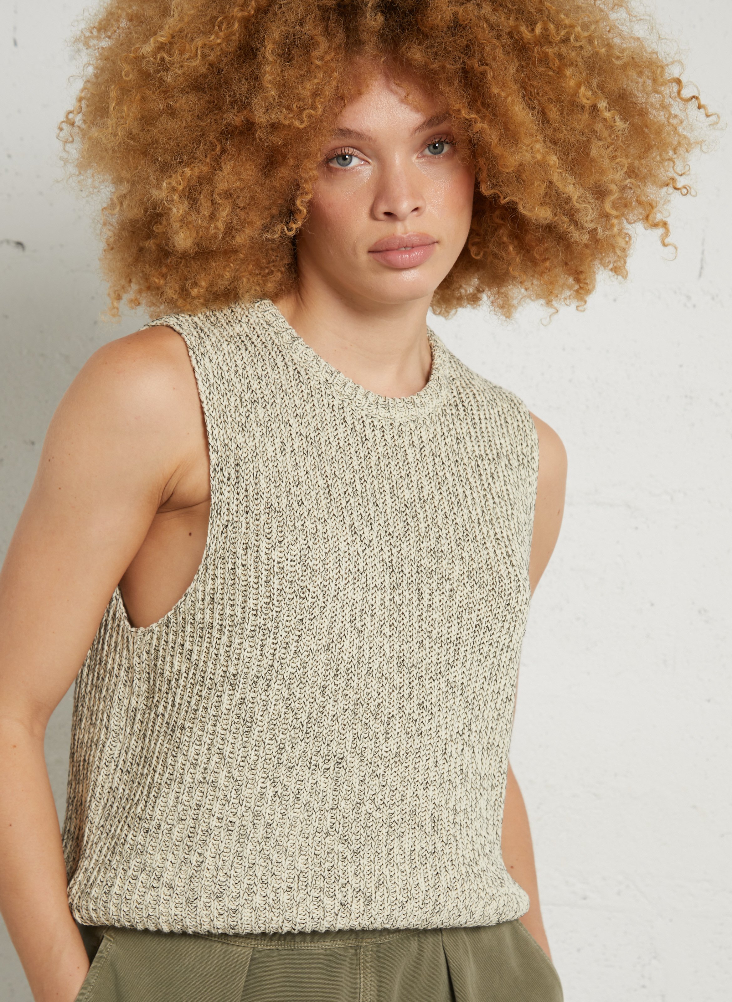 Pull oversize en coton bio twily AMERICAN VINTAGE Jaune