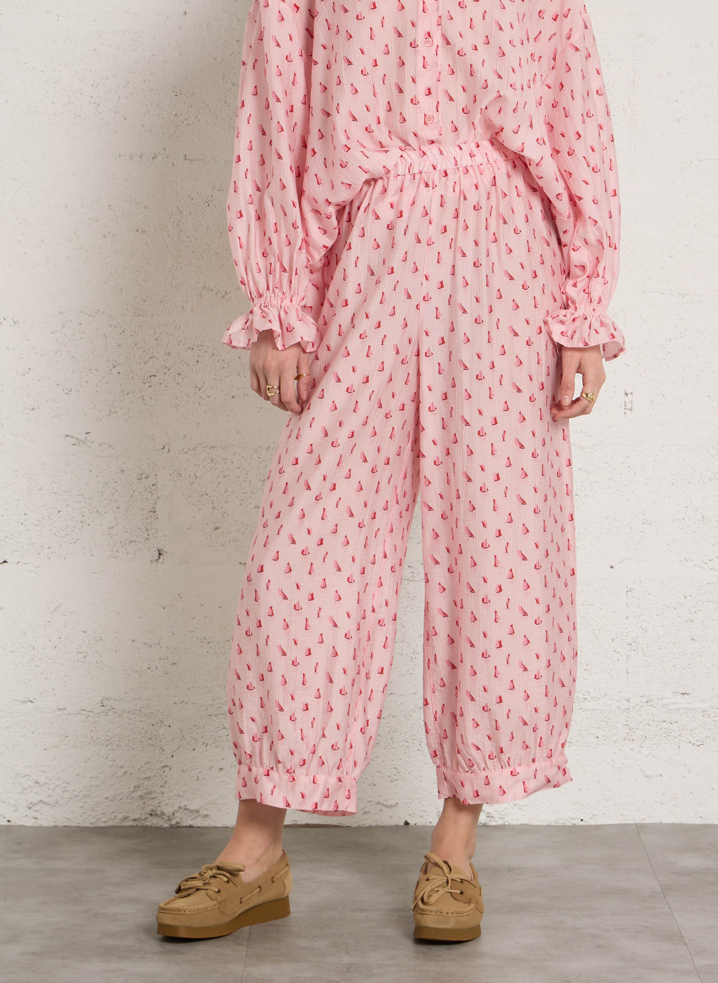 Pantalon large imprimé zivow AMERICAN VINTAGE Rose
