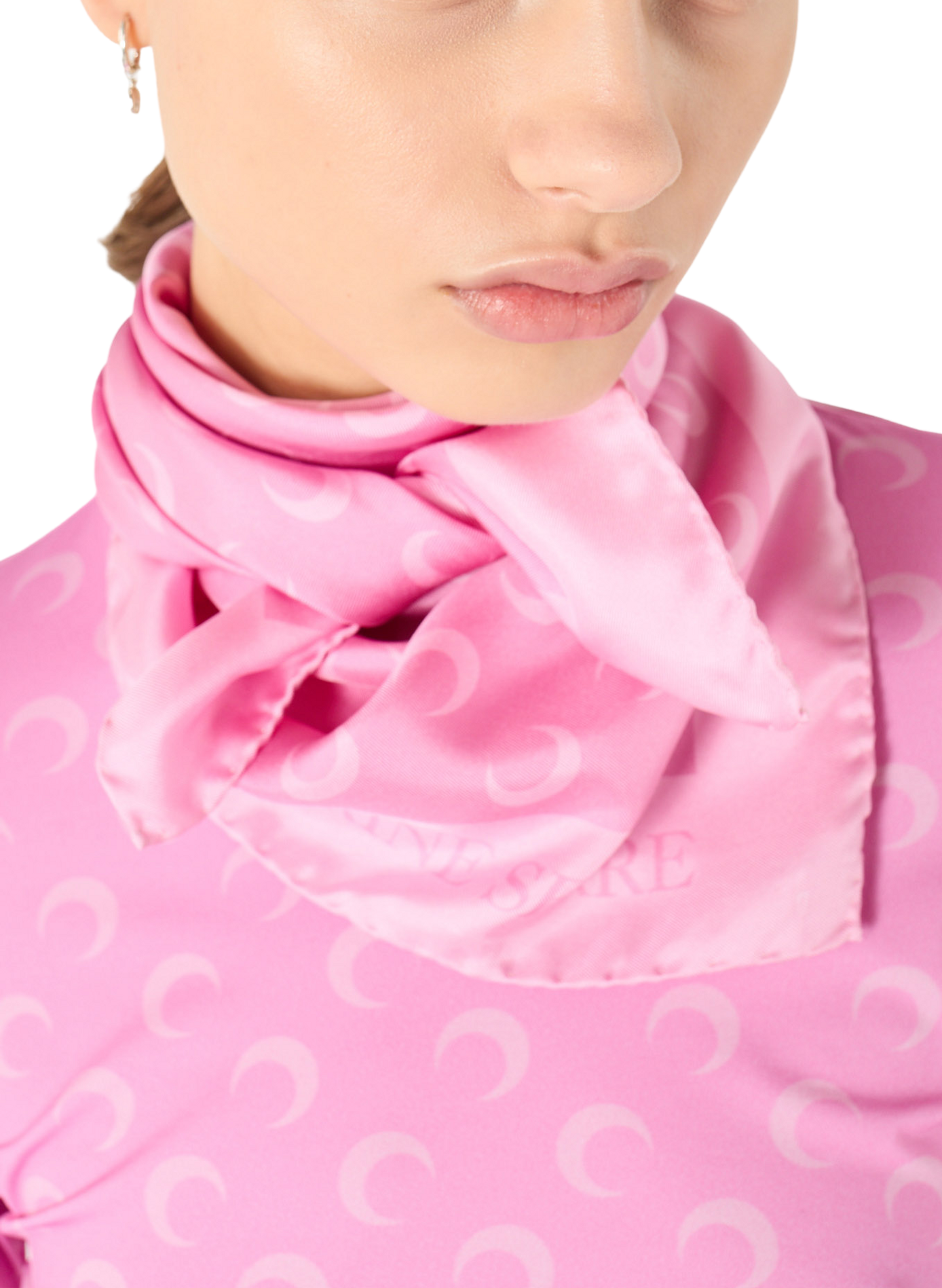 Foulard moon en soie et coton biologique | Rose MARINE SERRE Femme