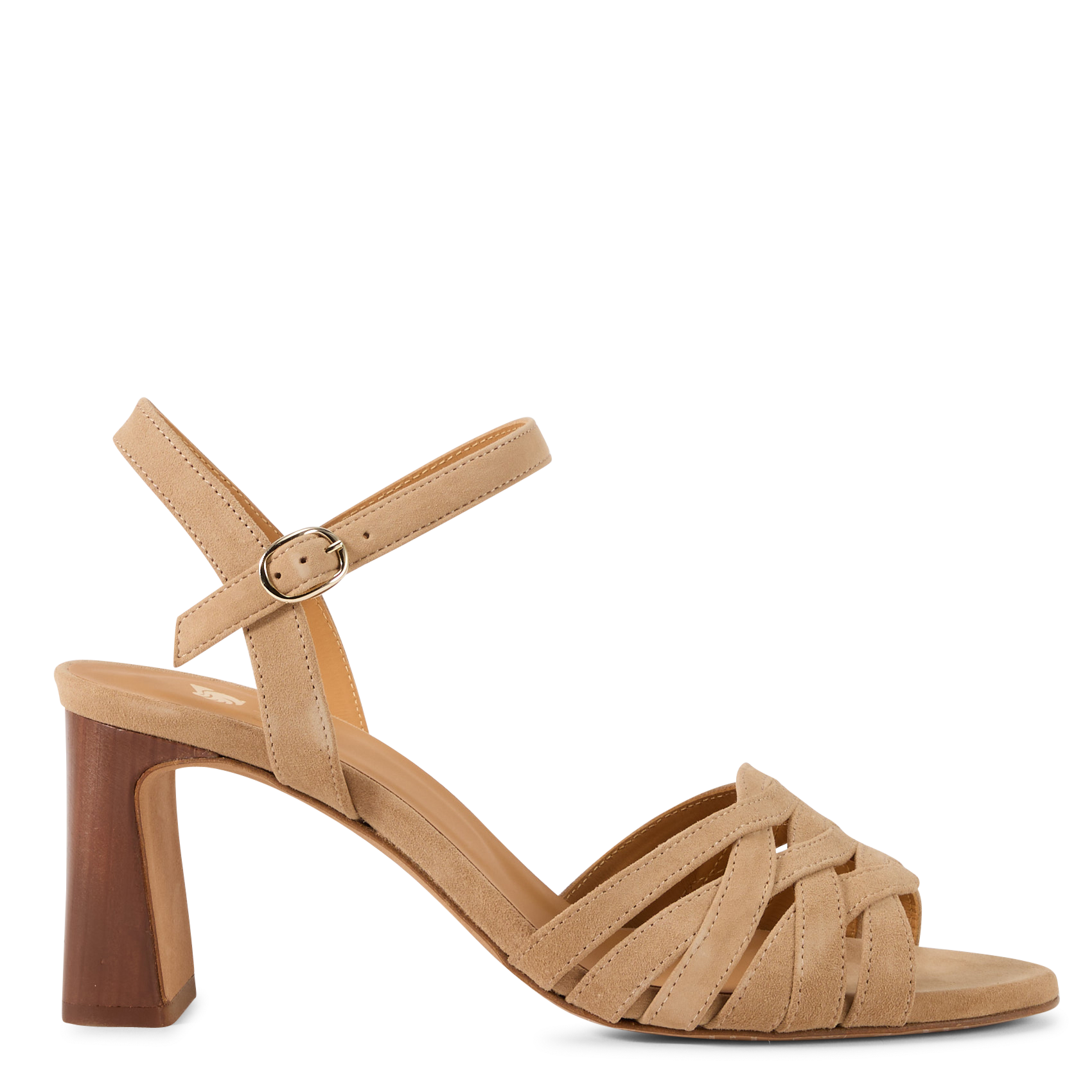 Sandales à talon en cuir loren BOBBIES Beige