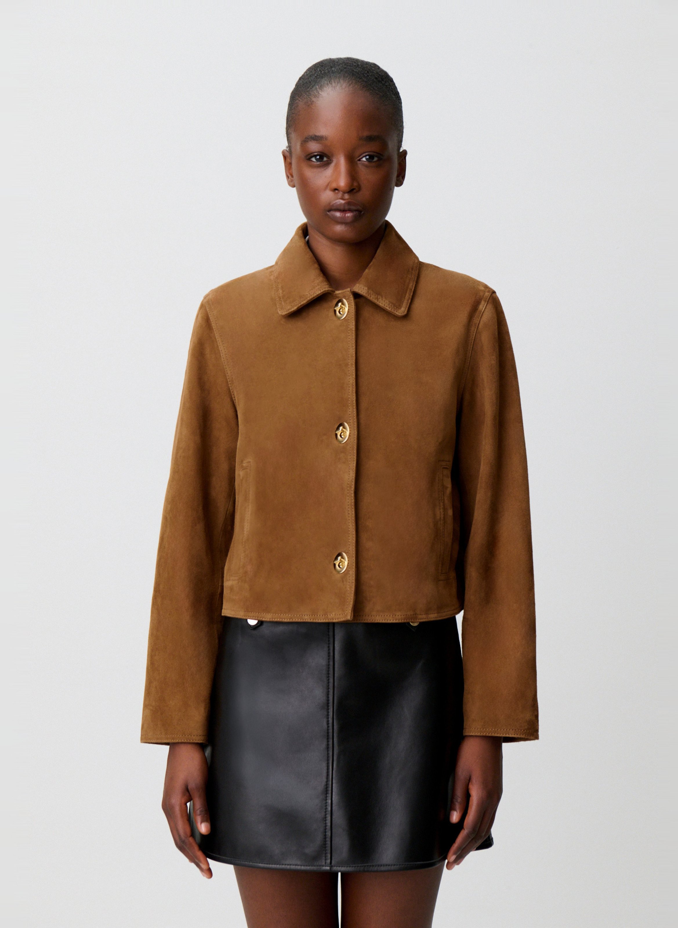 Blouson en suède CLAUDIE PIERLOT Beige