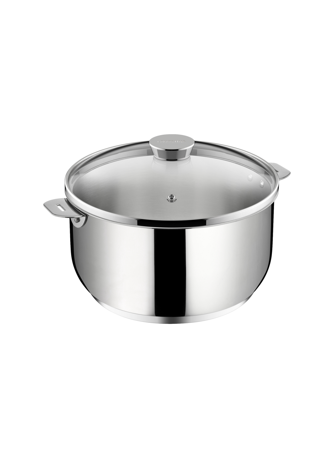 Casserole Salvaspazio avec couvercle en acier inoxydable LAGOSTINA Silver