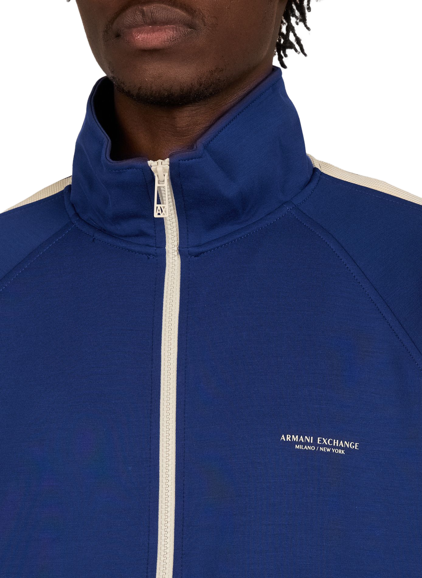 Lightweight jacket with high neck and logo ARMANI EXCHANGE Blue