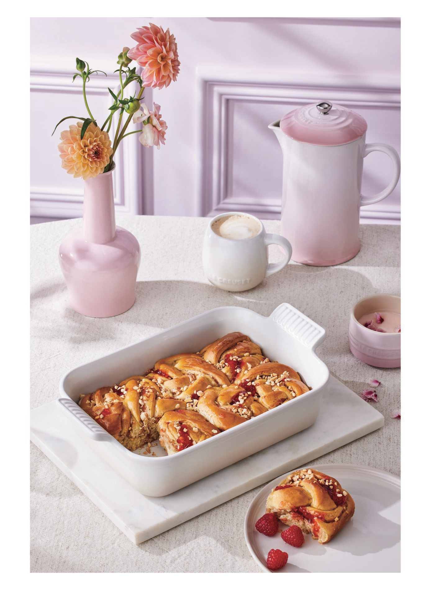 Rechteckige Erbsenplatte aus Keramik LE CREUSET Beige