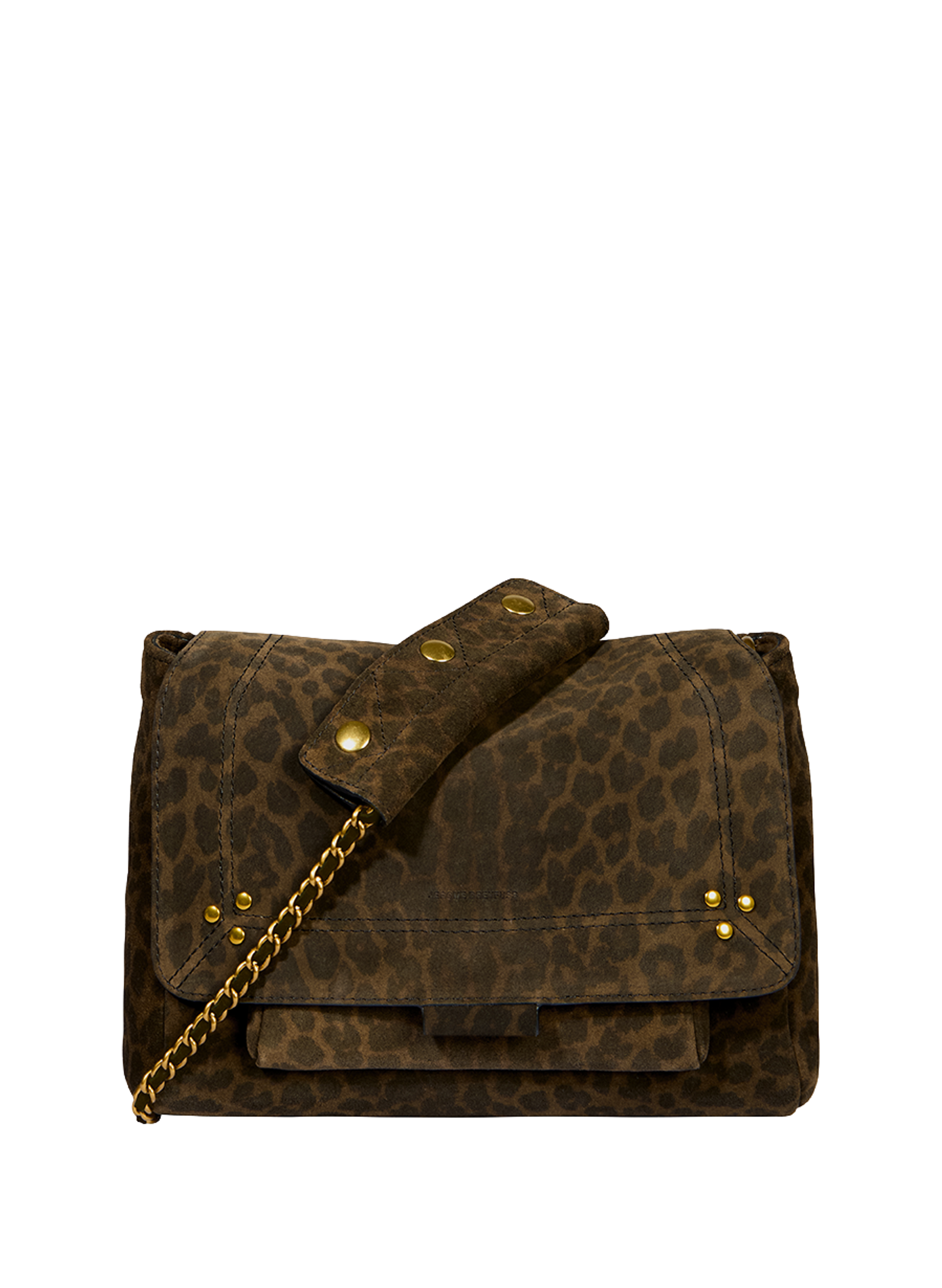 Leder-Schultertasche Lulu M JÉRÔME DREYFUSS Khaki