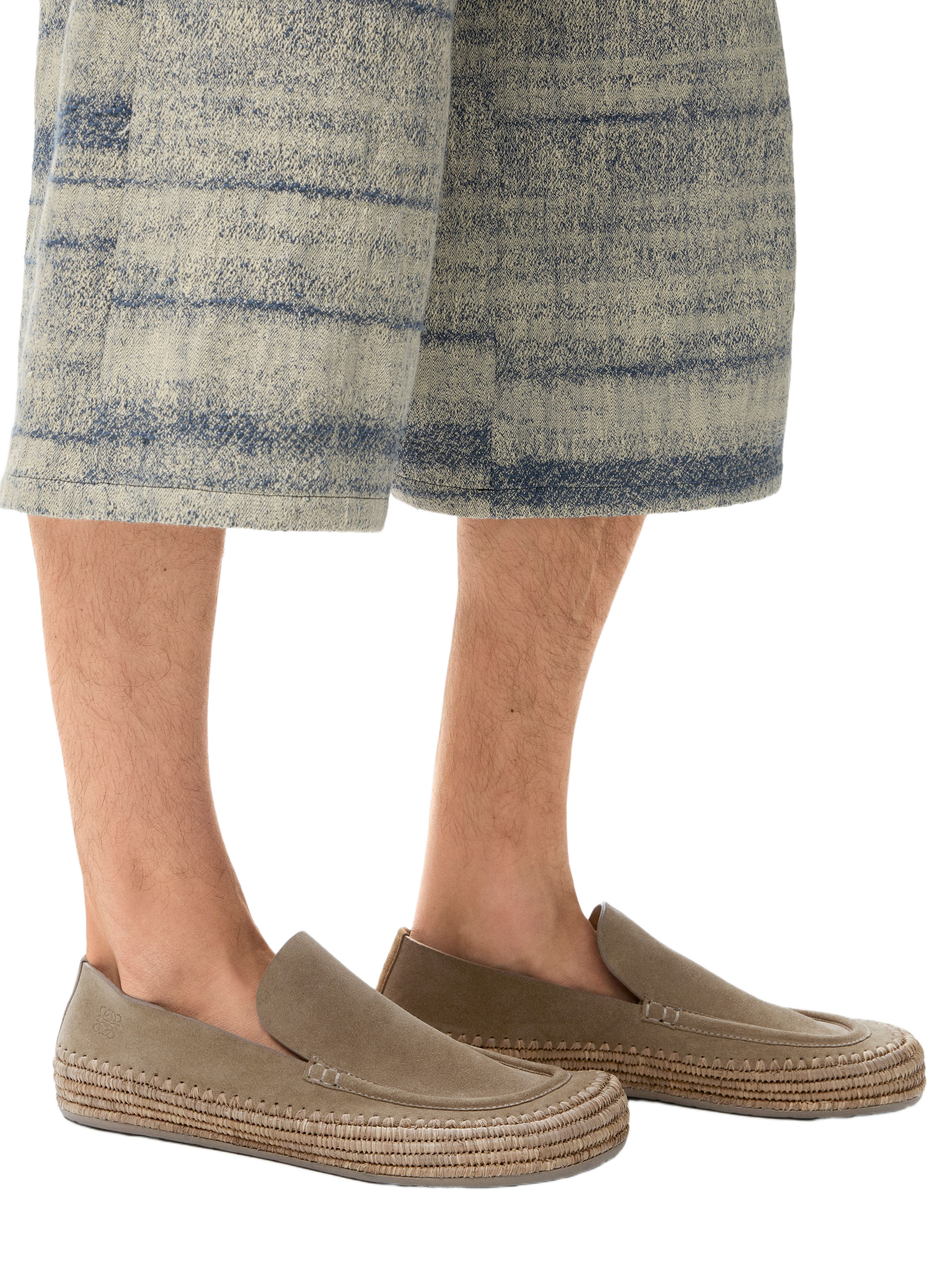 Rio suede and raffia moccasins | Grey LOEWE Men