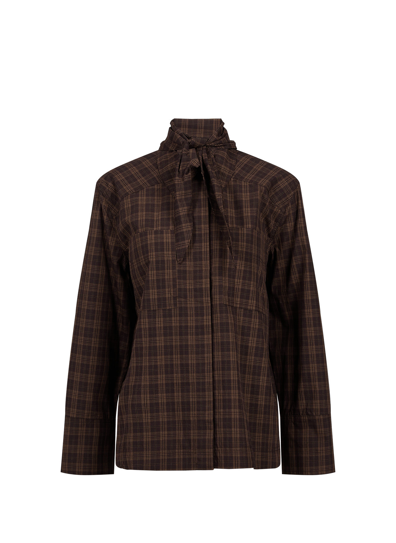 Shirt ROURONA with cotton scarf ROUGE EDIT Brown