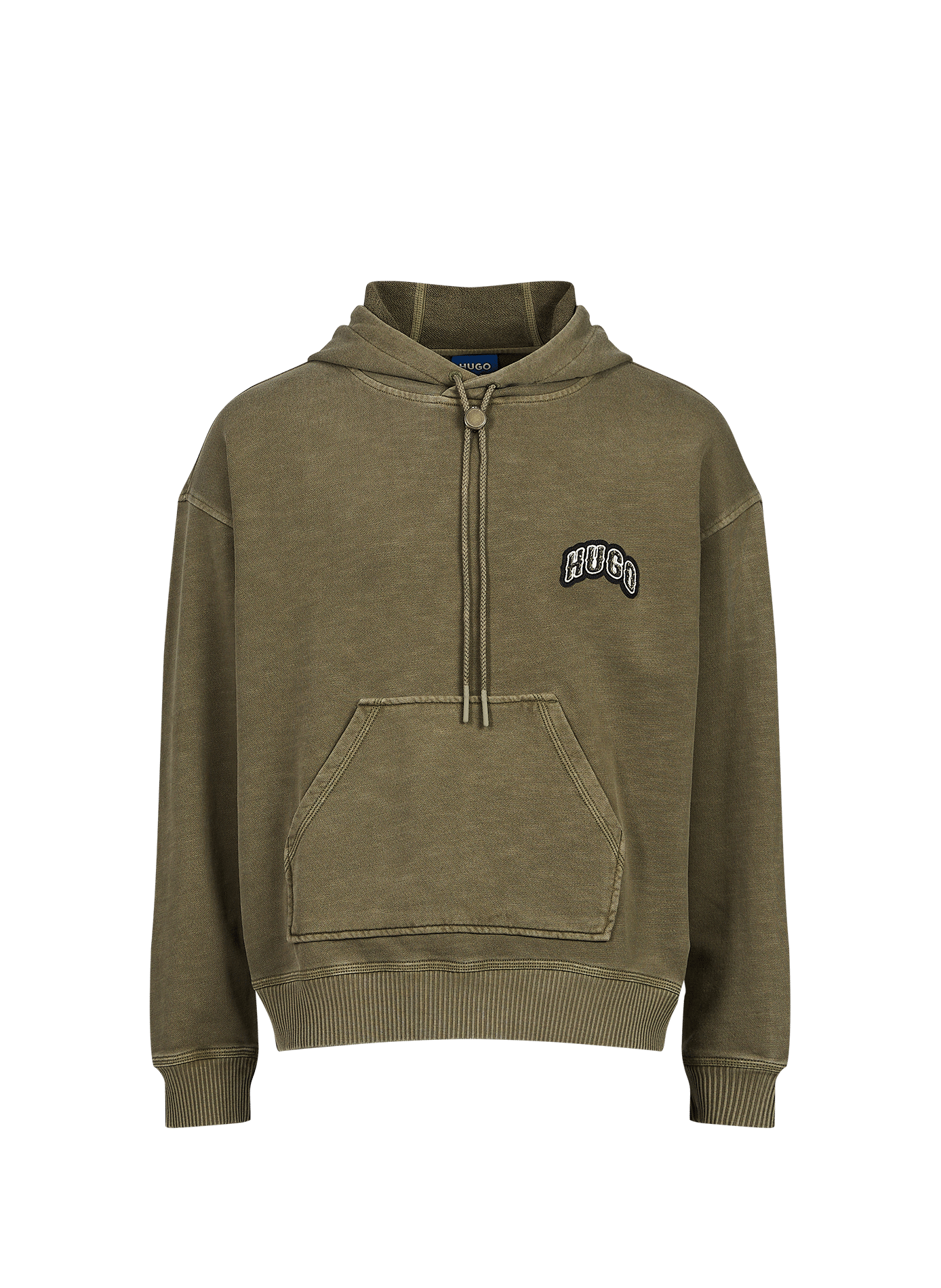 Sweatchirt droit à capuche en coton HUGO BLUE Vert