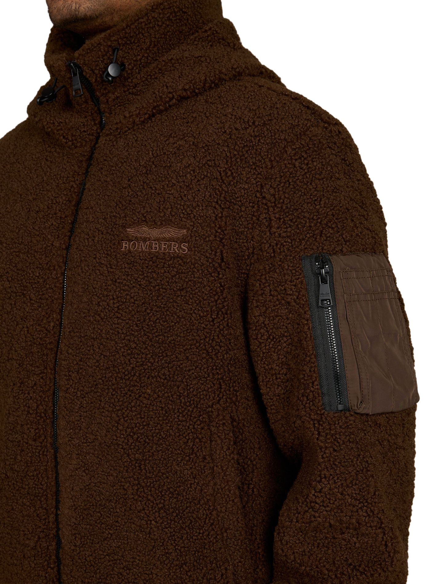 Veste ample à capuche en polaire BOMBERS ORIGINAL Marron