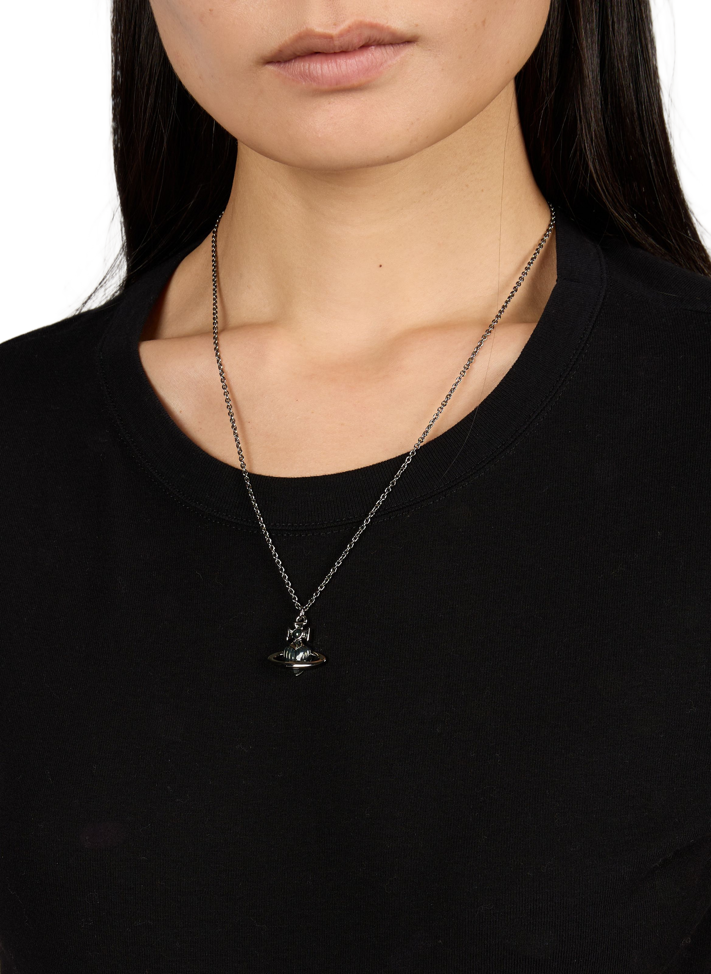 Collier à logo emblématique VIVIENNE WESTWOOD Noir