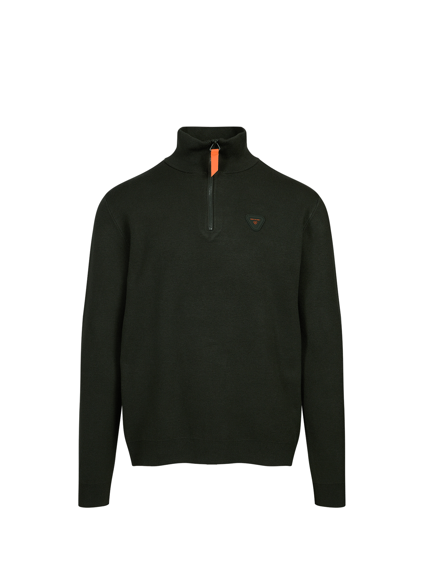 Gerader Pullover mit Stehkragen und Reißverschluss mit Logo GERTRUDE Grun