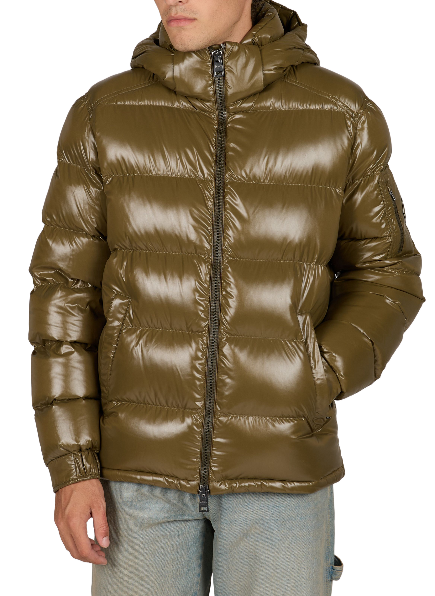 High-neck puffer jacket HERNO Khaki