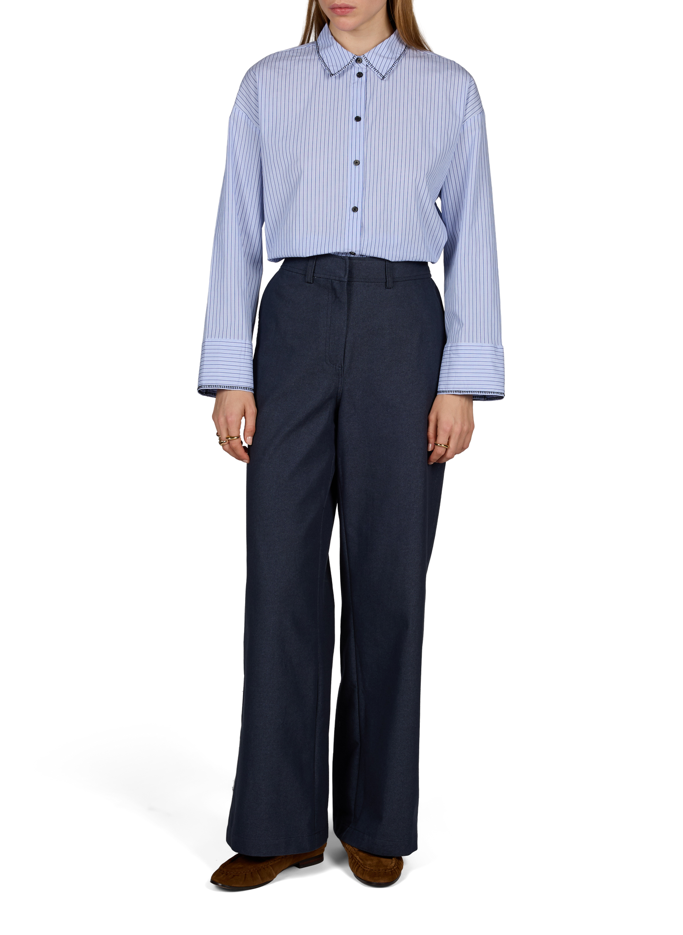 Wide-leg Zella jeans in blended cotton VILA Blue