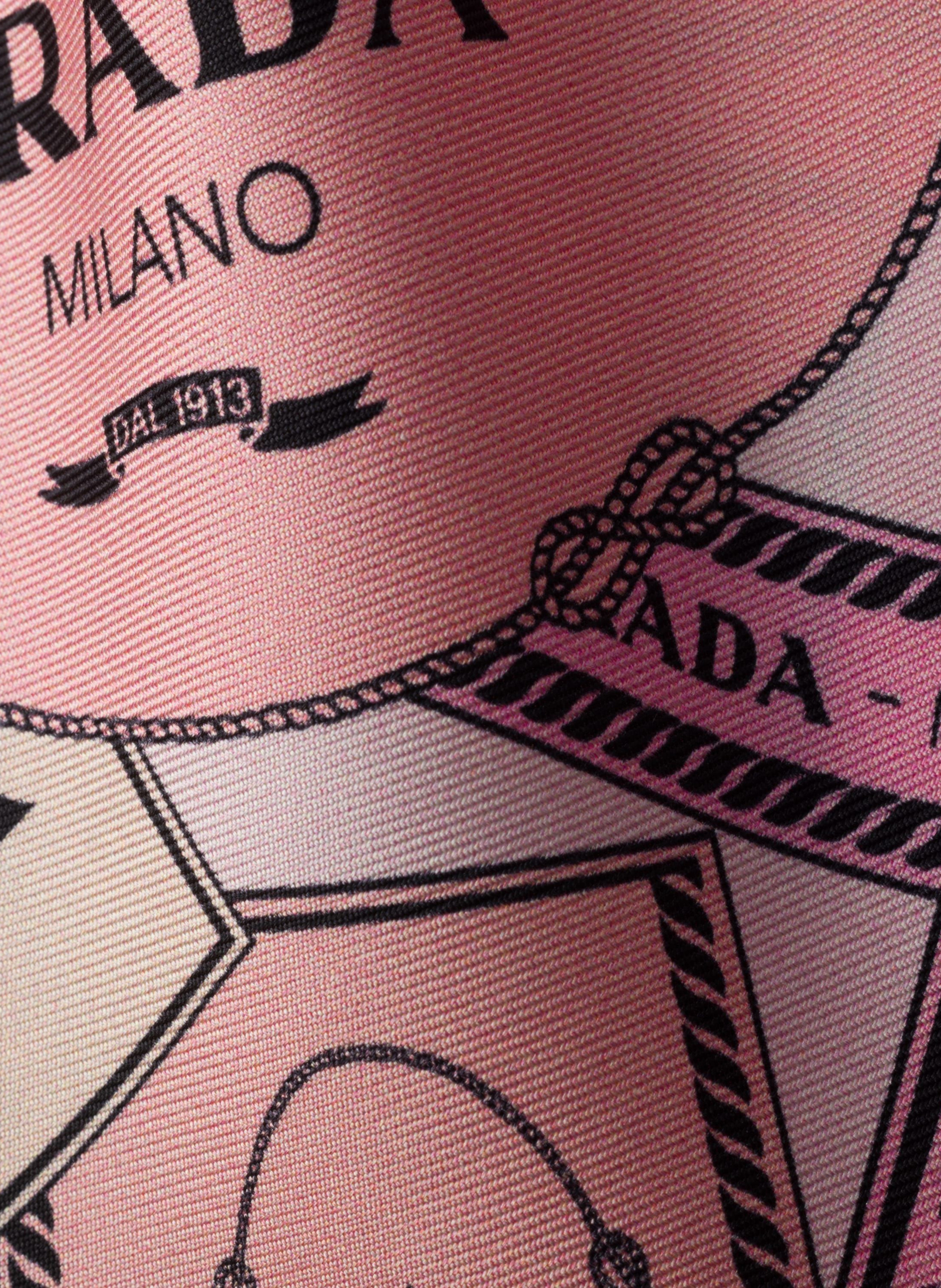 Foulard en sergé de soie imprimé 55 PRADA Rose
