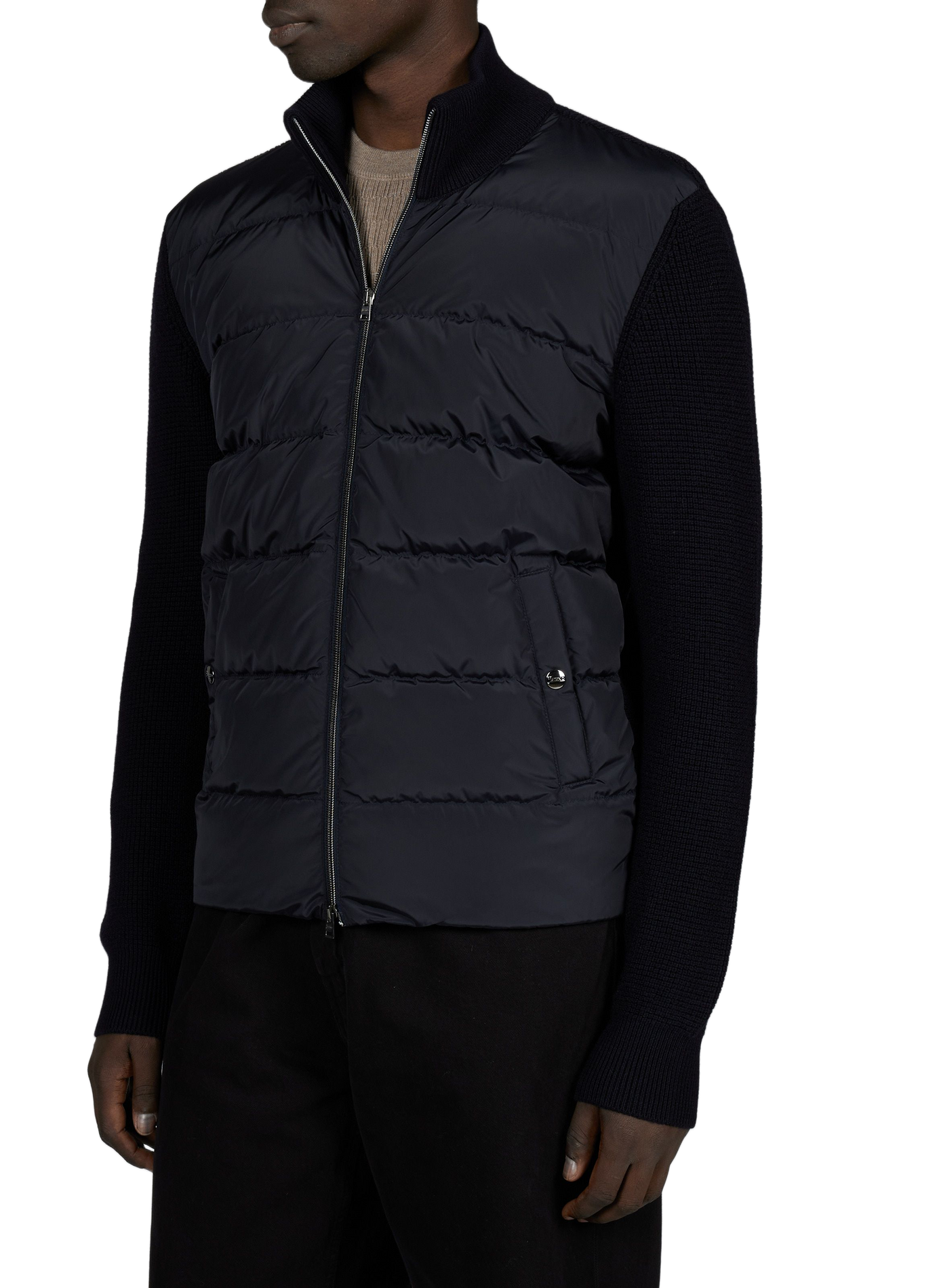 Zweifarbiges Wollmischungsjacke mit Steppung HERNO Blau