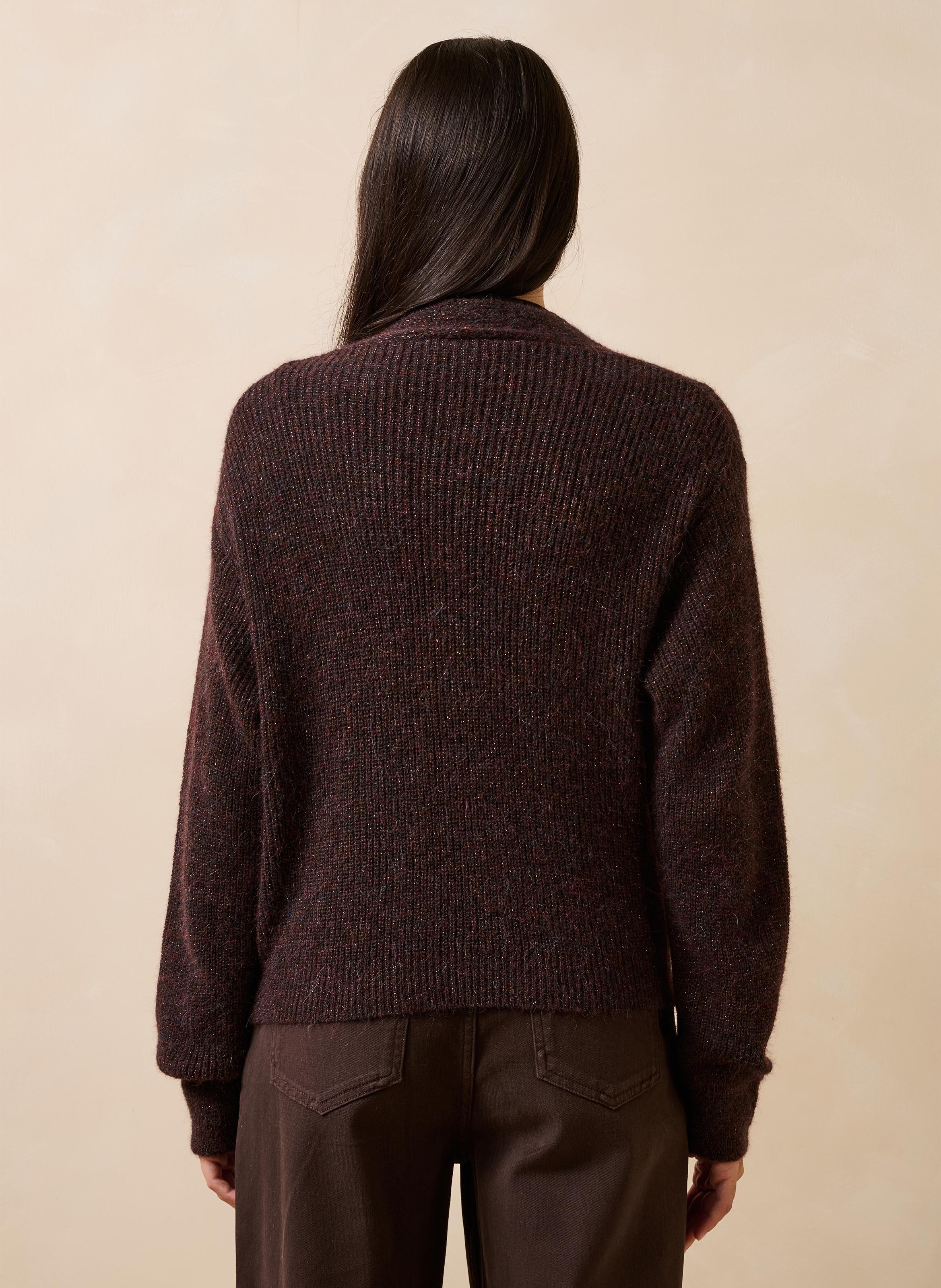 Vest met V-hals LA FEE MARABOUTEE Bruin