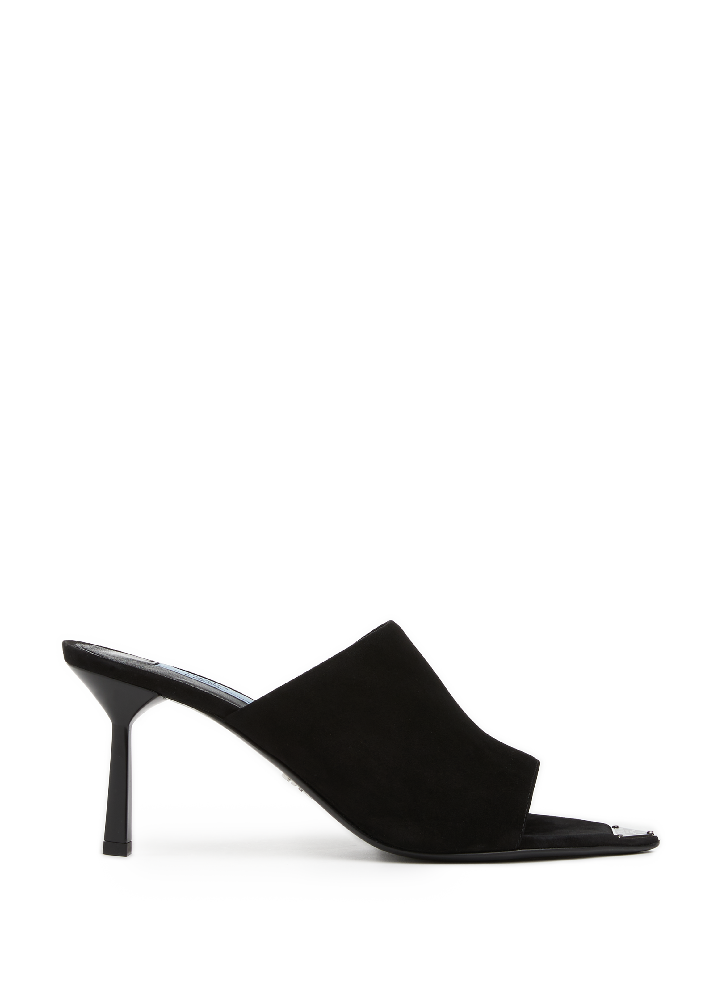 Suede slide sandals PRADA Black