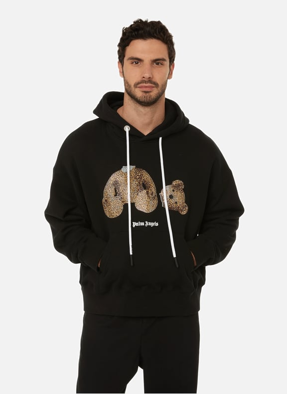 Hoodie en coton Noir by PALM ANGELS PALM ANGELS Hoodie en coton Noir