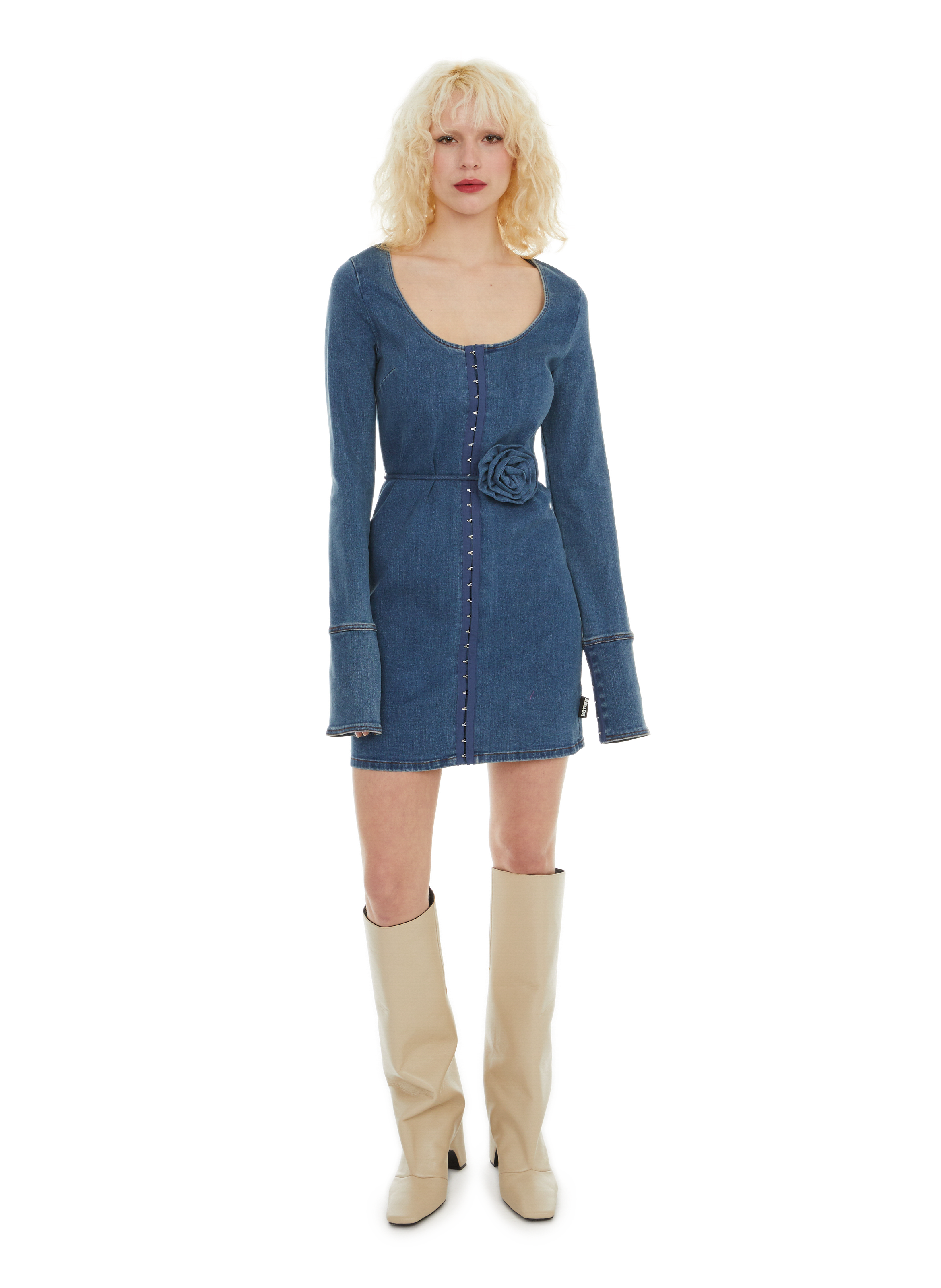 ROTATE Denim mini dress Blue