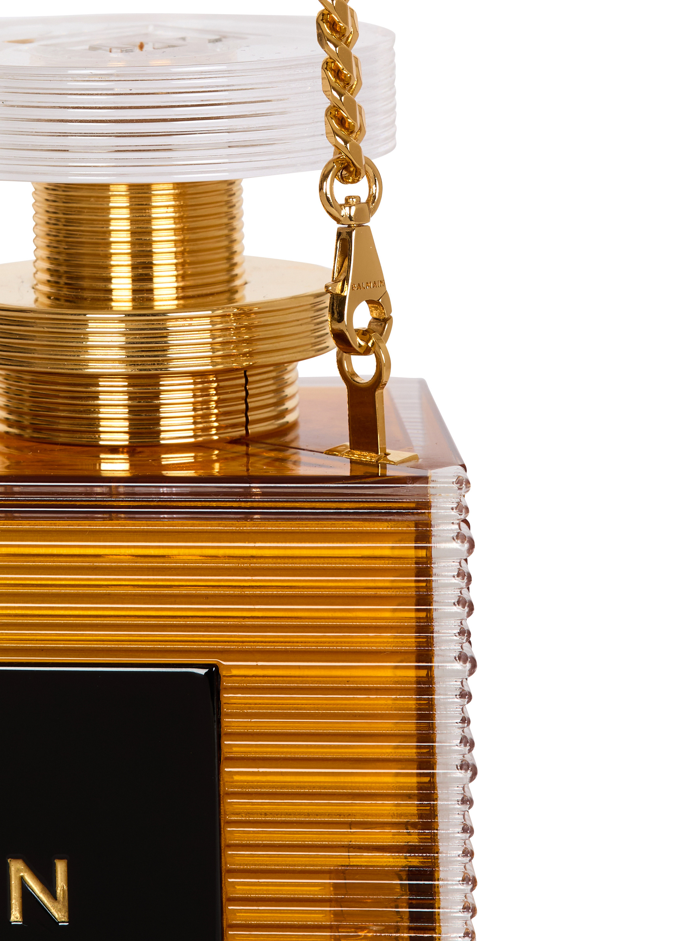 Minaudière parfum en résine et laiton BALMAIN Orange