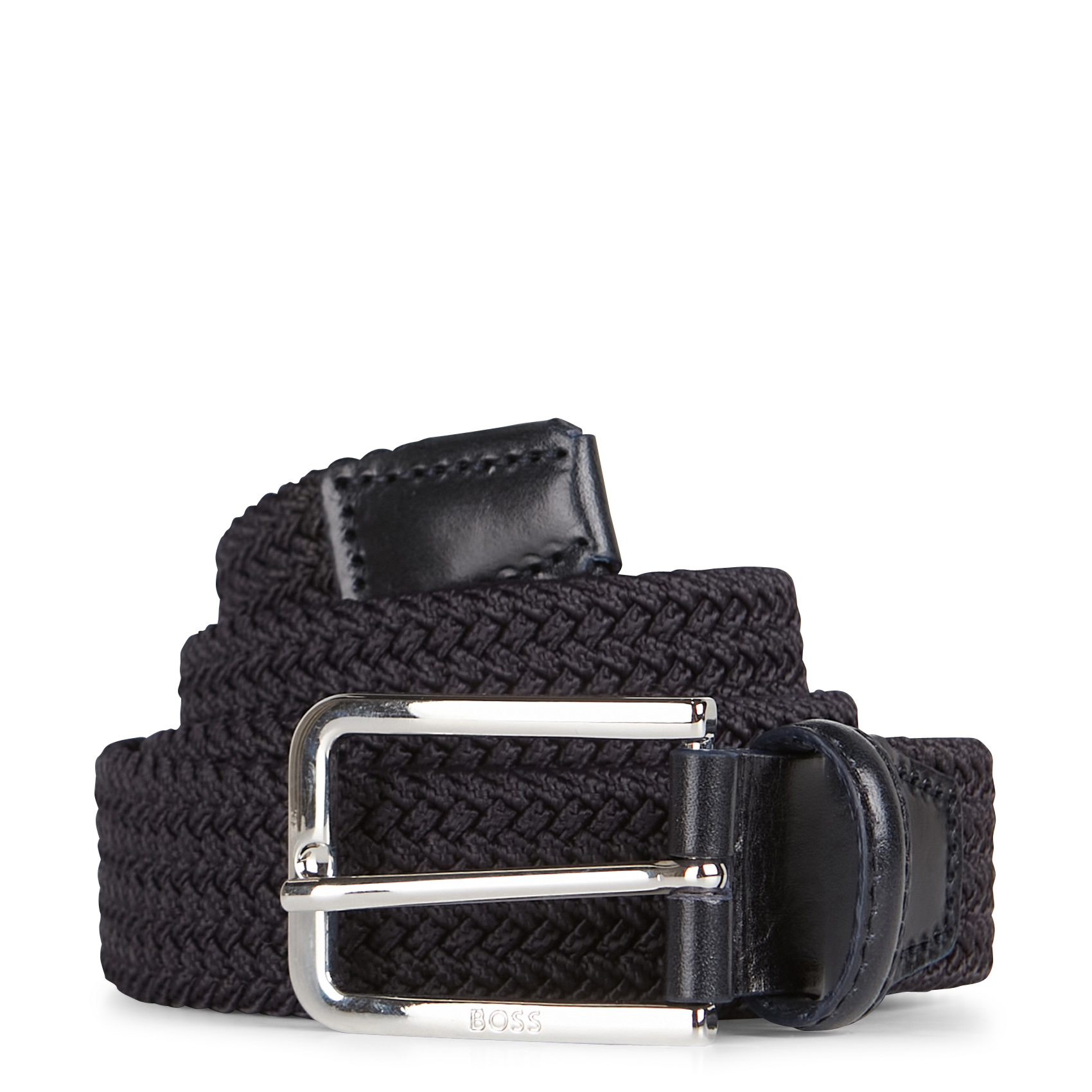 Ceinture tissée avec garnitures en cuir BOSS Bleu