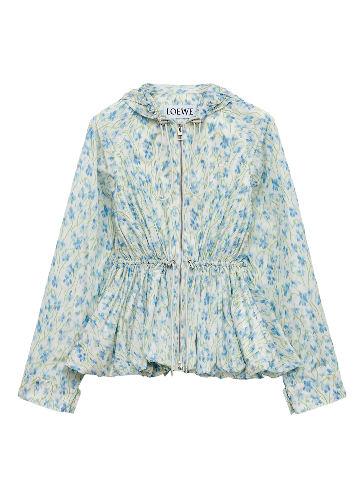 Hooded jacket in mixed silk taffeta LOEWE Blue