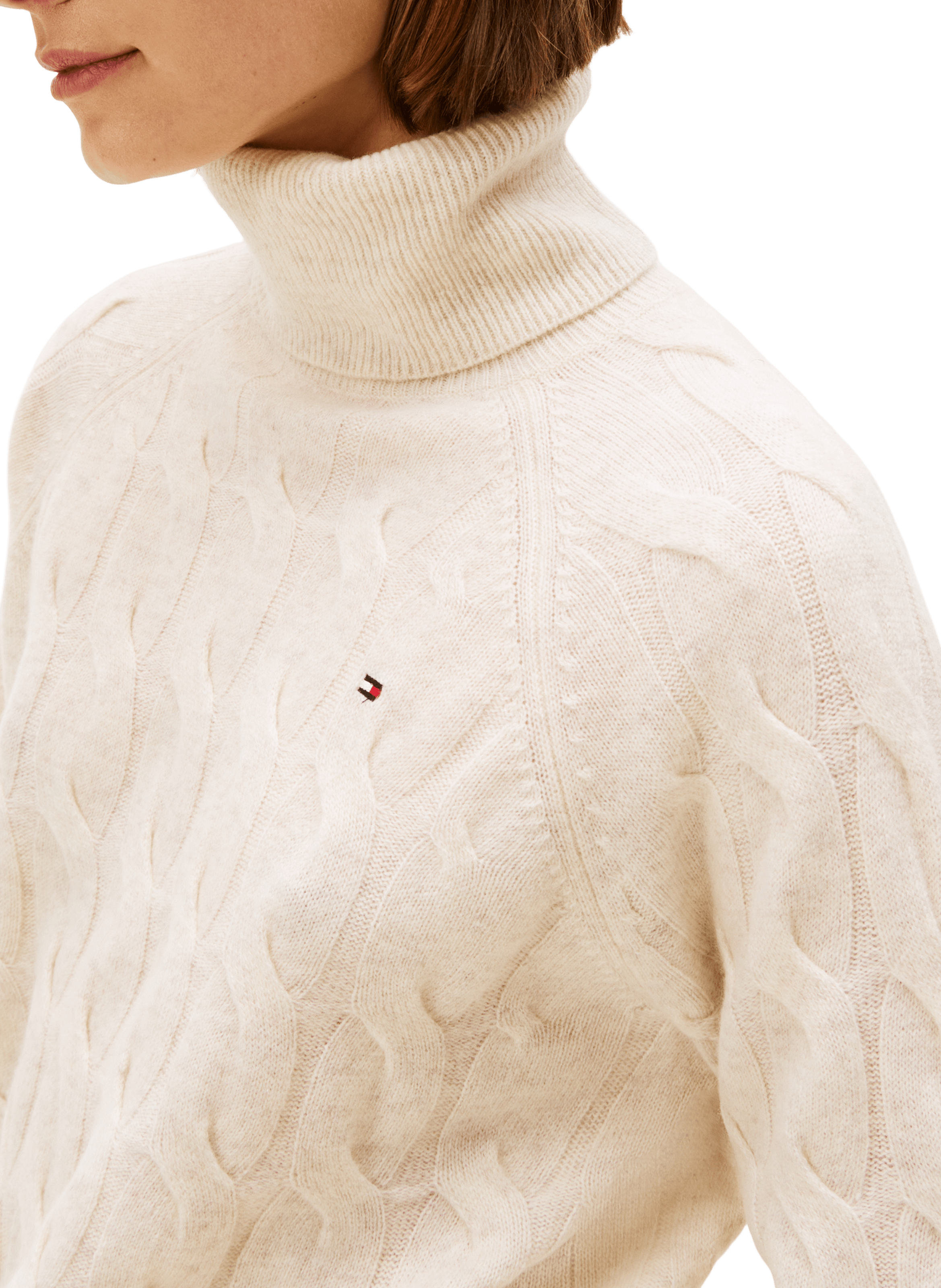 Pull col roulé en laine TOMMY HILFIGER Beige