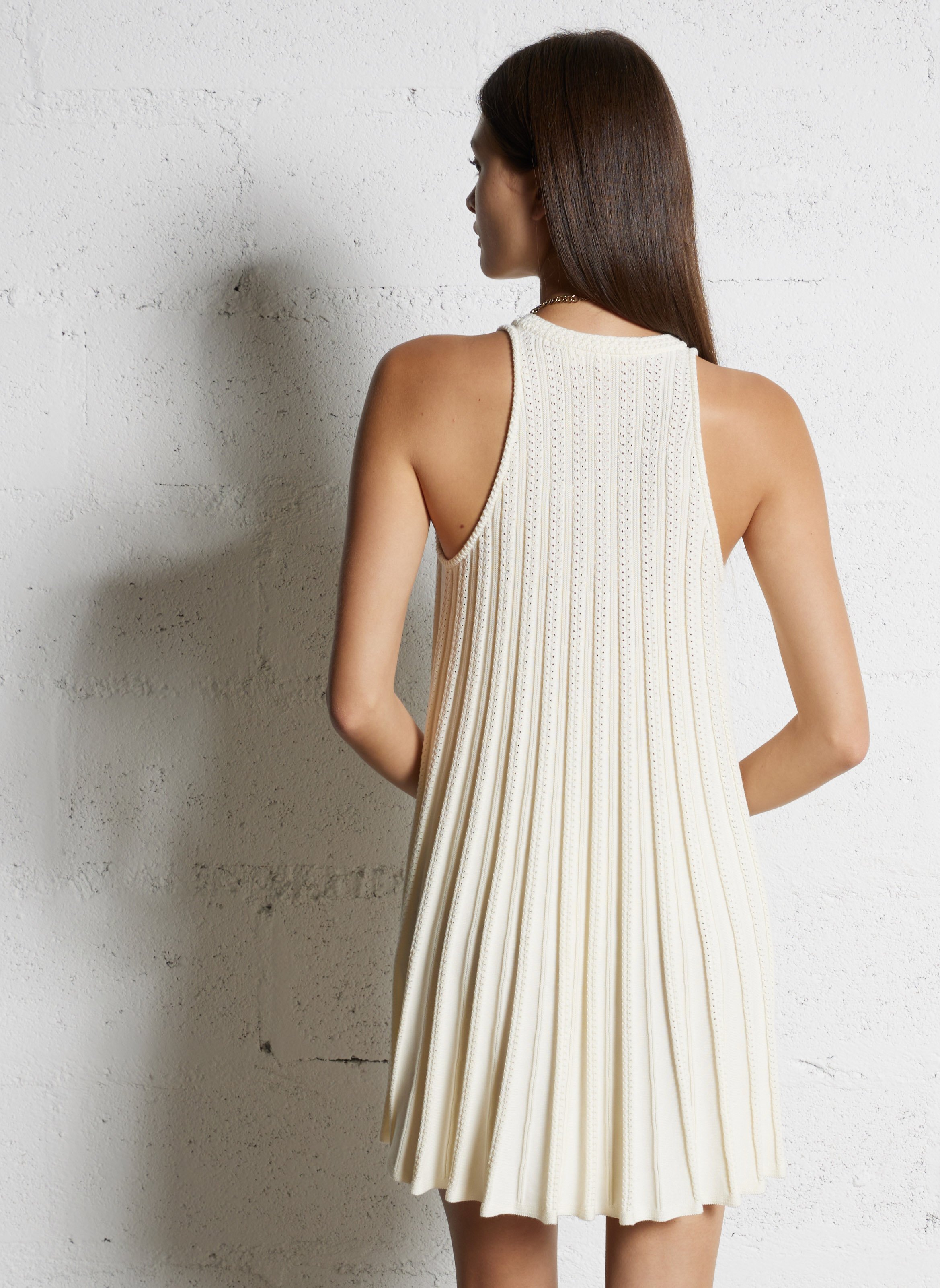 Robe courte col rond en coton mélangé sinnta BA&SH Beige