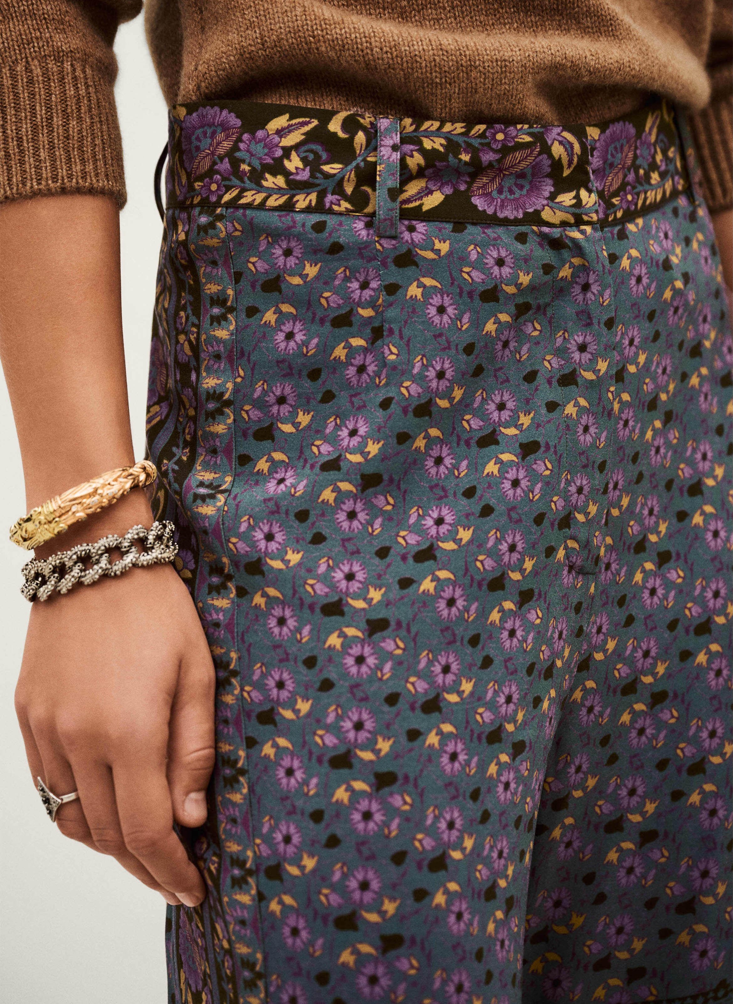 Pantalon large imprimé brany BA&SH Marron