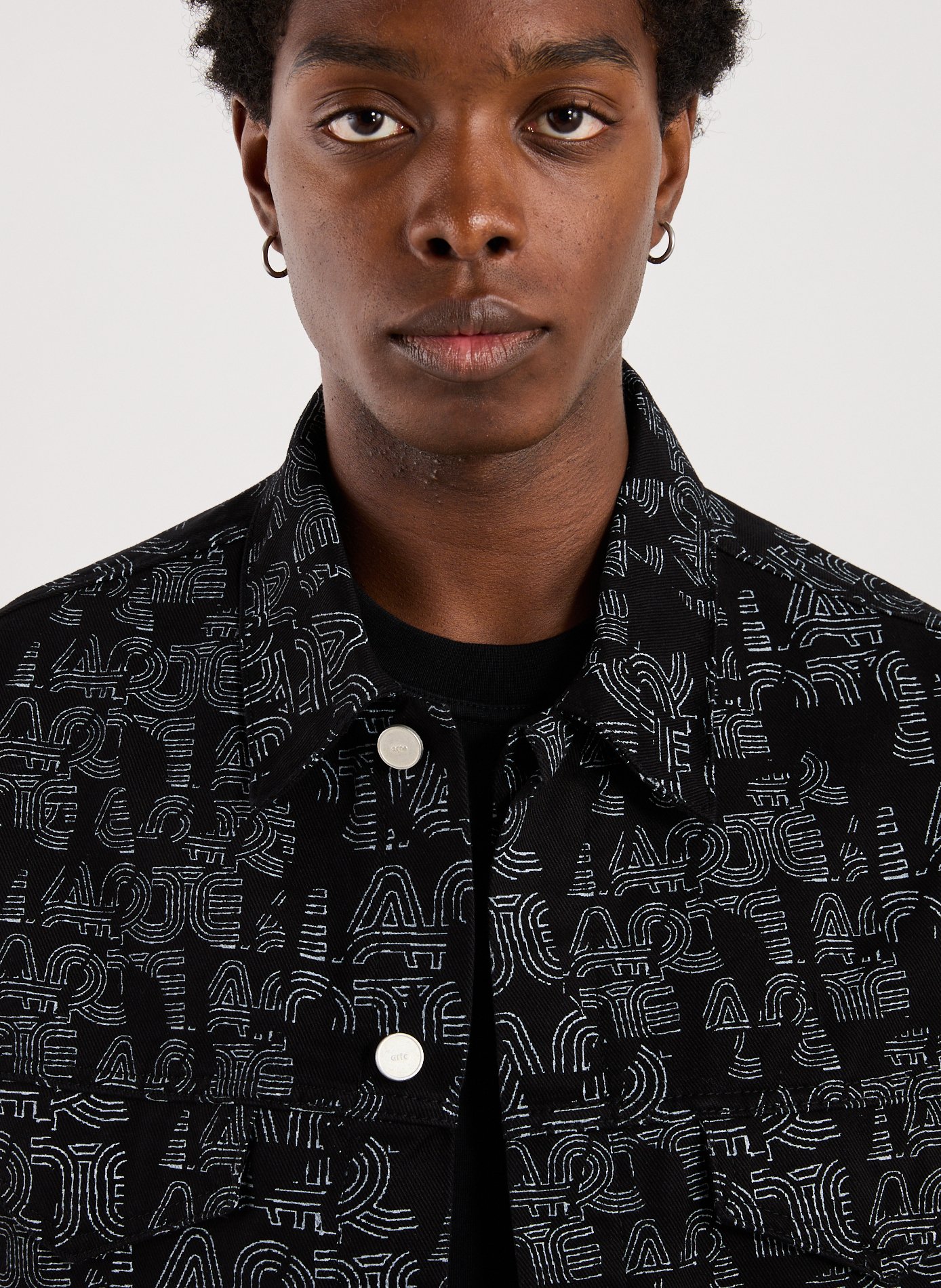 Printed jacket with classic collar in cotton ARTE ANTWERP Black