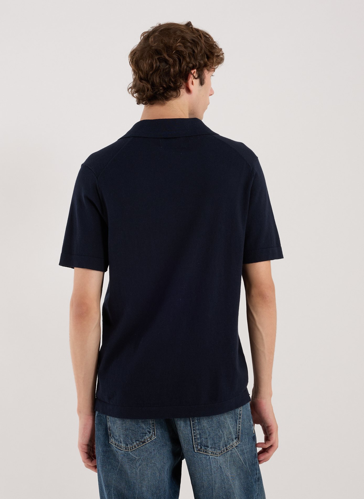 Cotton and linen polo shirt NN.07 Blue