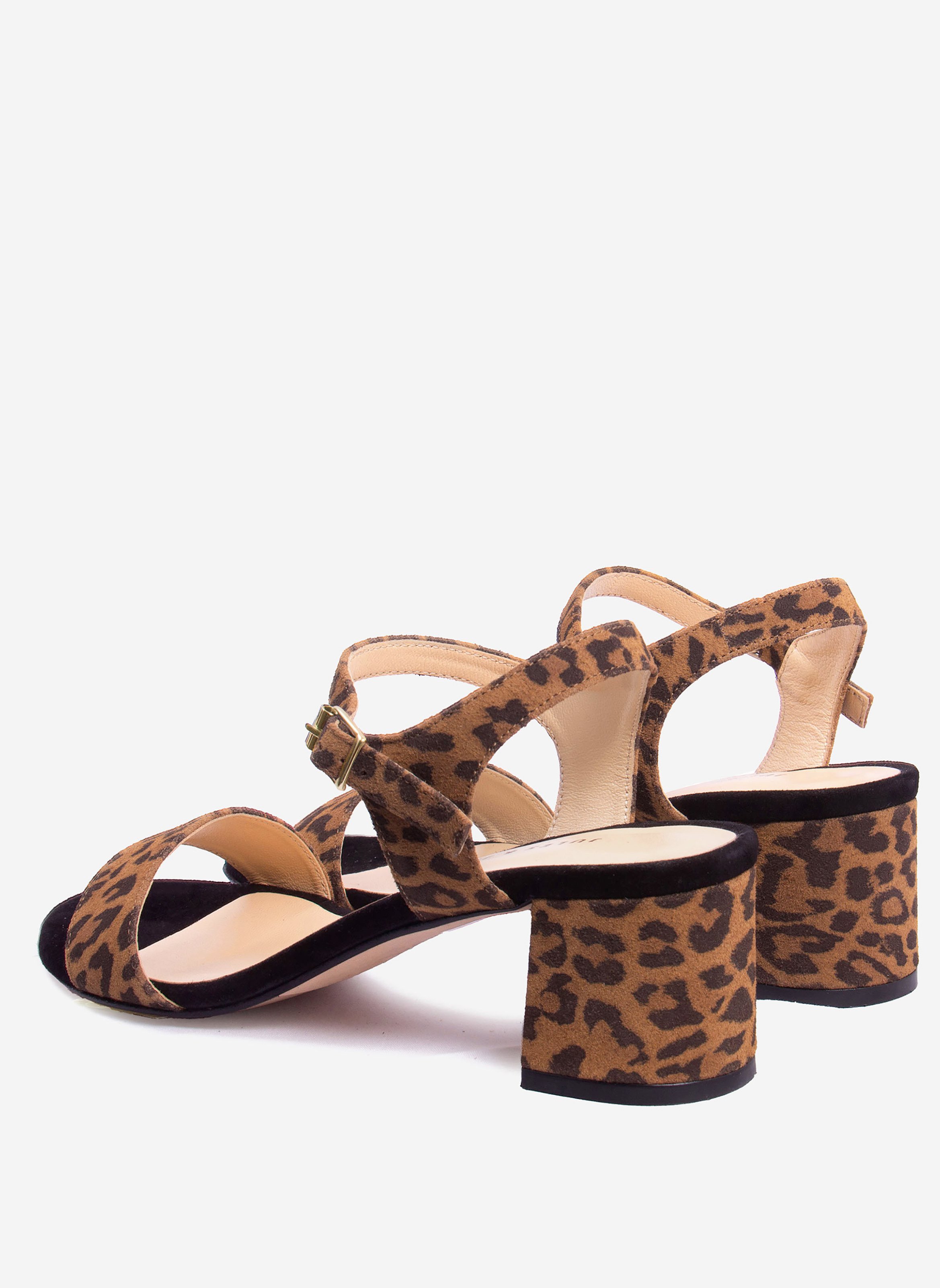 Sandales moyen talon cuir daim JULES & JENN Multicolore