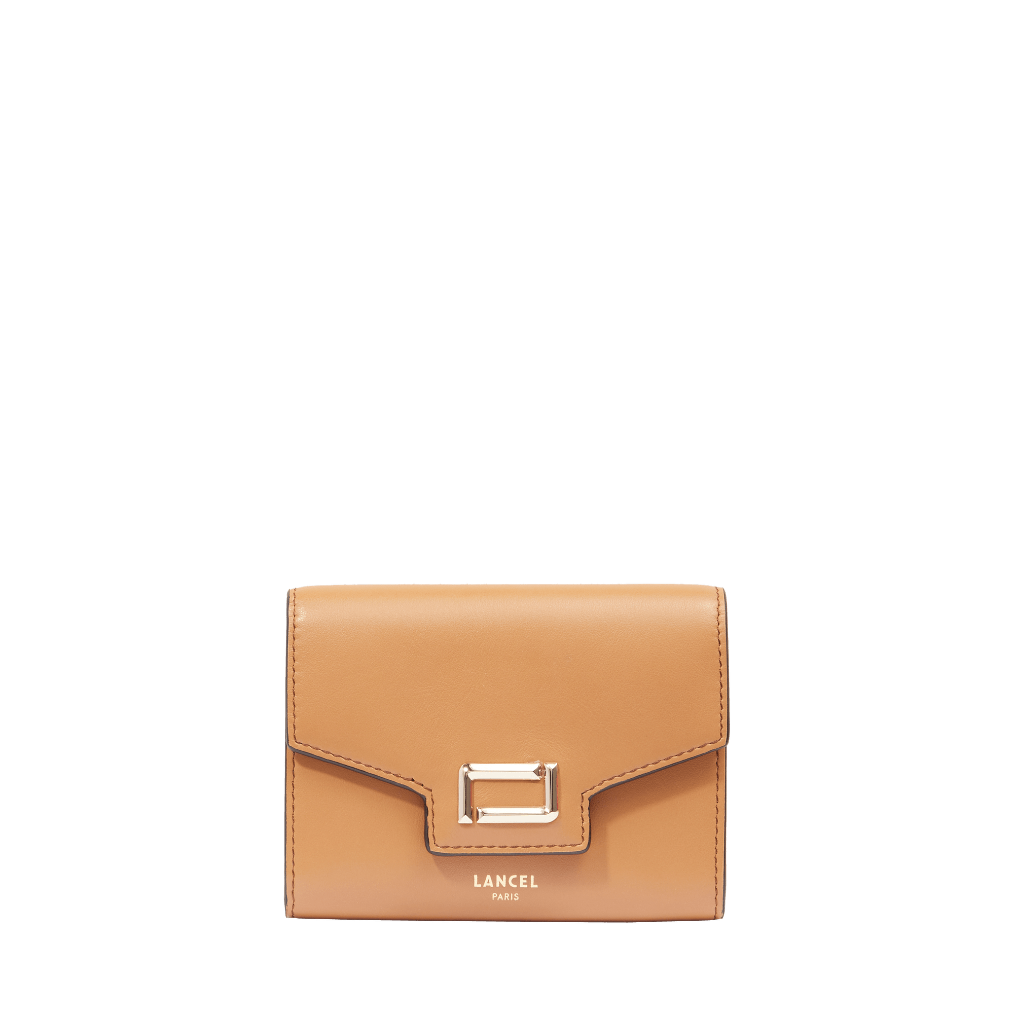 Portefeuille rectangulaire rabat angèle de lancel en cuir LANCEL Marron