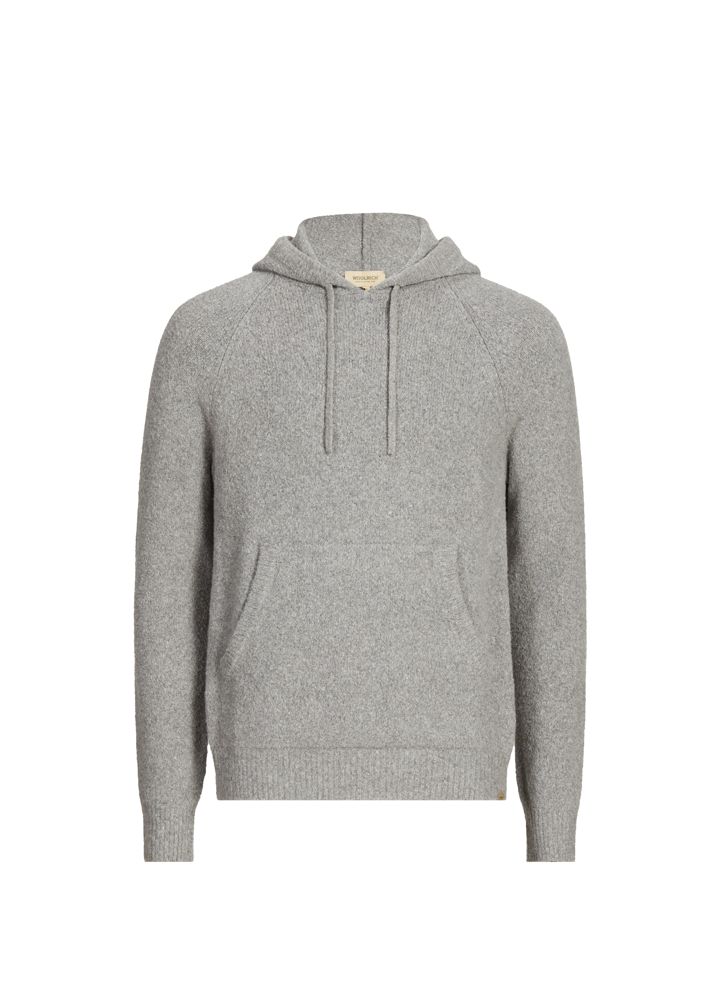 WOOLRICH Sweat droit à capuche en coton mélangé Gris