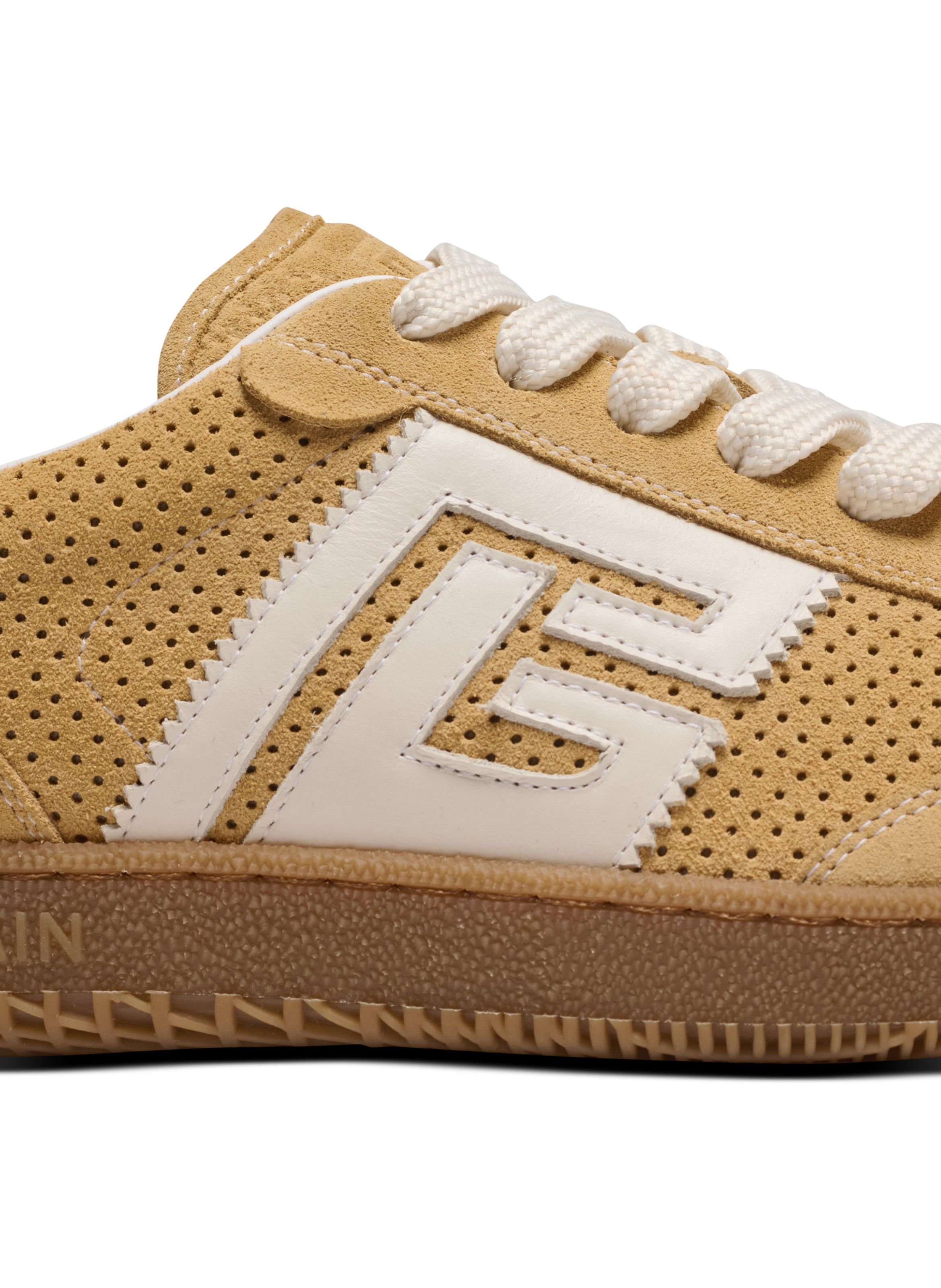 Baskets balmain swan en daim BALMAIN Beige