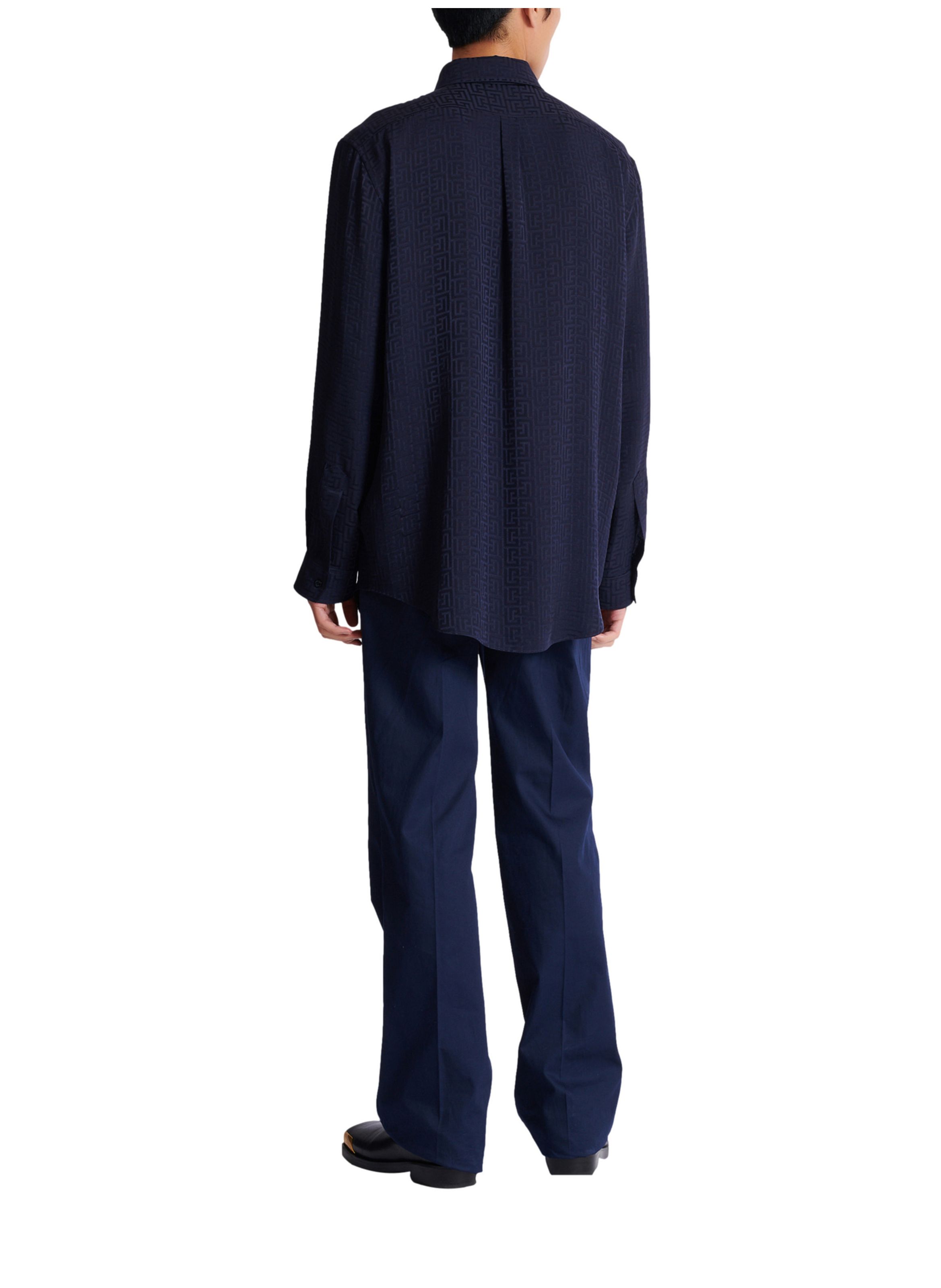 Chemise en jacquard monogramme BALMAIN Bleu