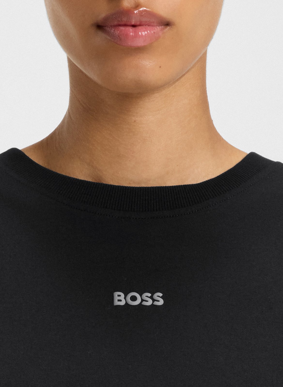 Tee-shirt ample col rond en coton BOSS Noir
