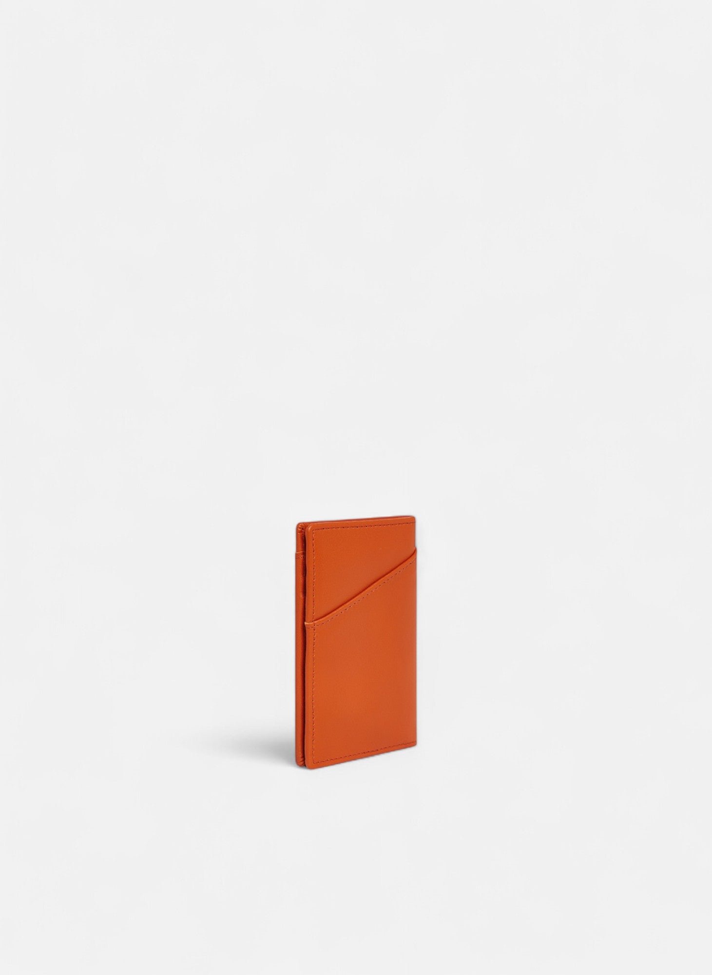 Porte cartes vertical charlotte en cuir lisse LE TANNEUR Orange
