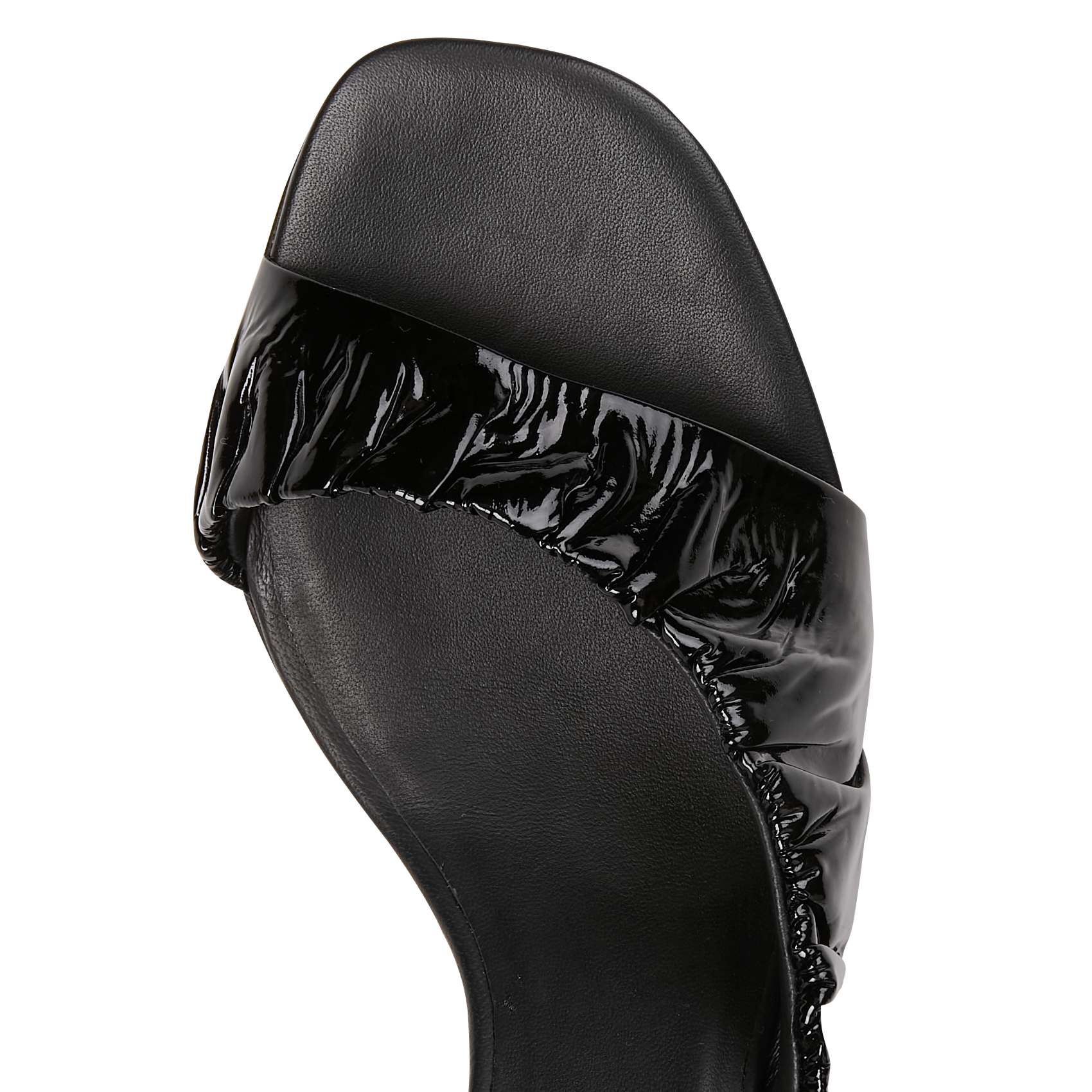 Sandales à talon en cuir vernis coletta Noir