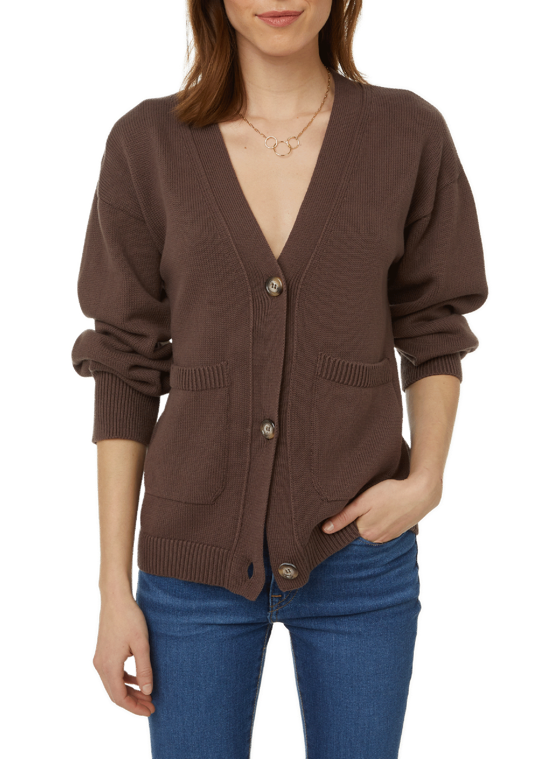 SAISON 1865 Cotton cardigan Brown