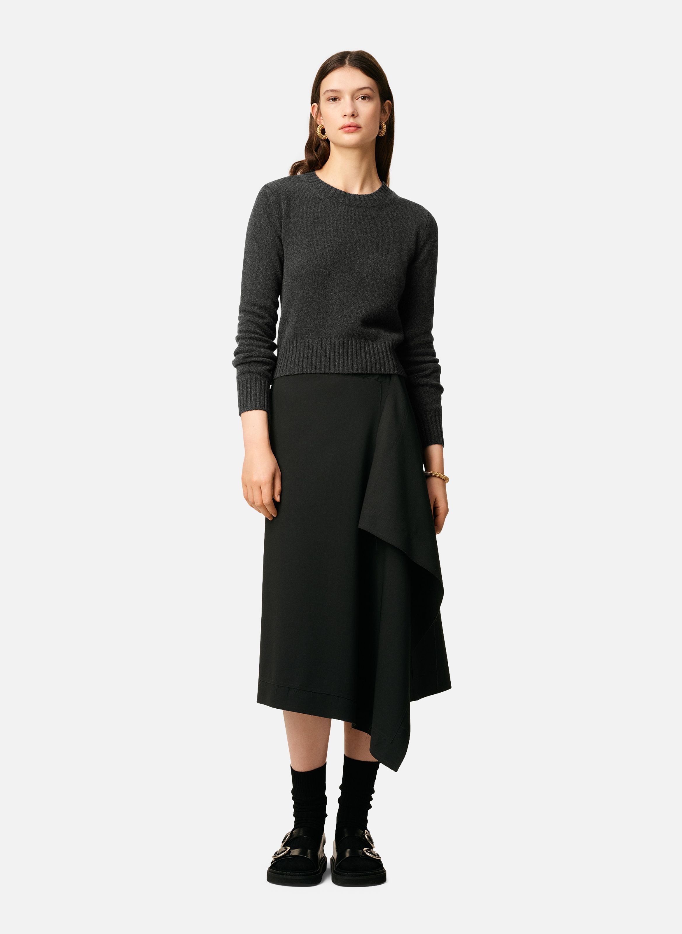 Pull col rond ami de coeur en cachemire AMI PARIS Gris