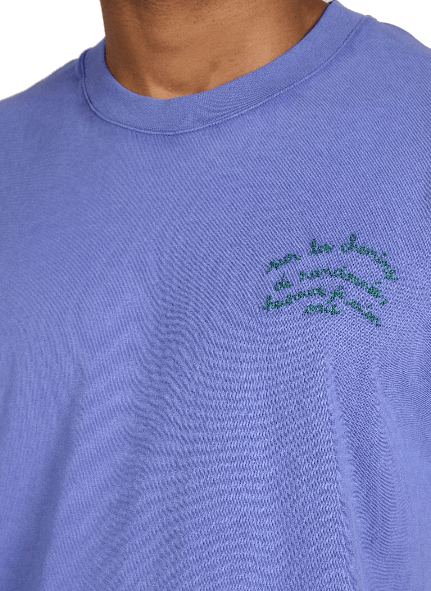 T-shirt Patureau Sentiers de randonnée en coton MAISON LABICHE Bleu