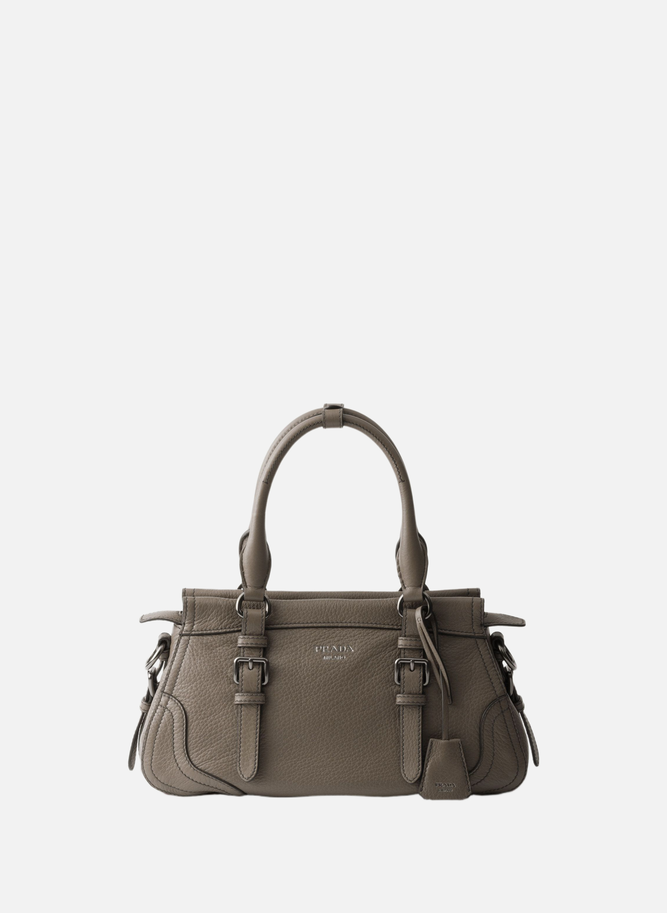 Grand cabas en cuir PRADA Gris