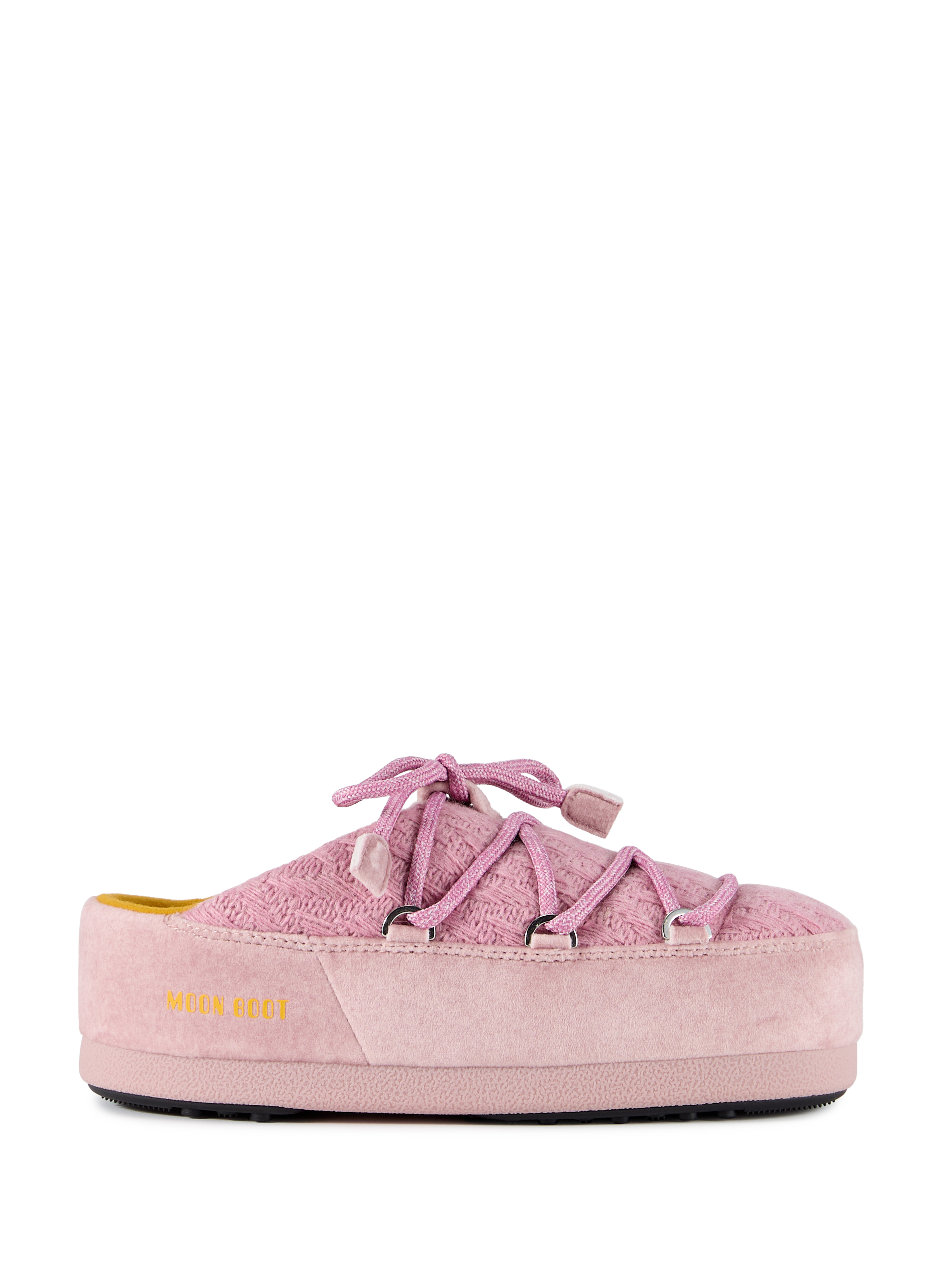 Knit lace-up mules  Rose