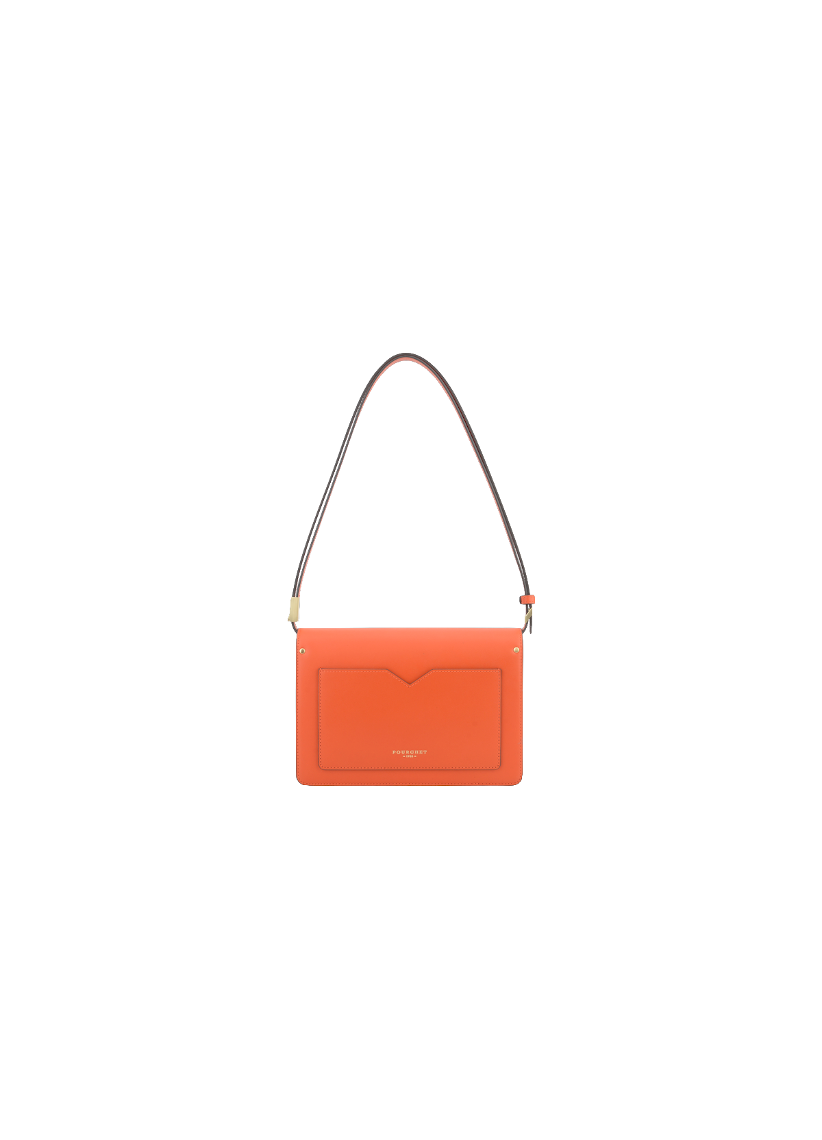 Anjou | Sac porté épaule MM en cuir lisse POURCHET Orange