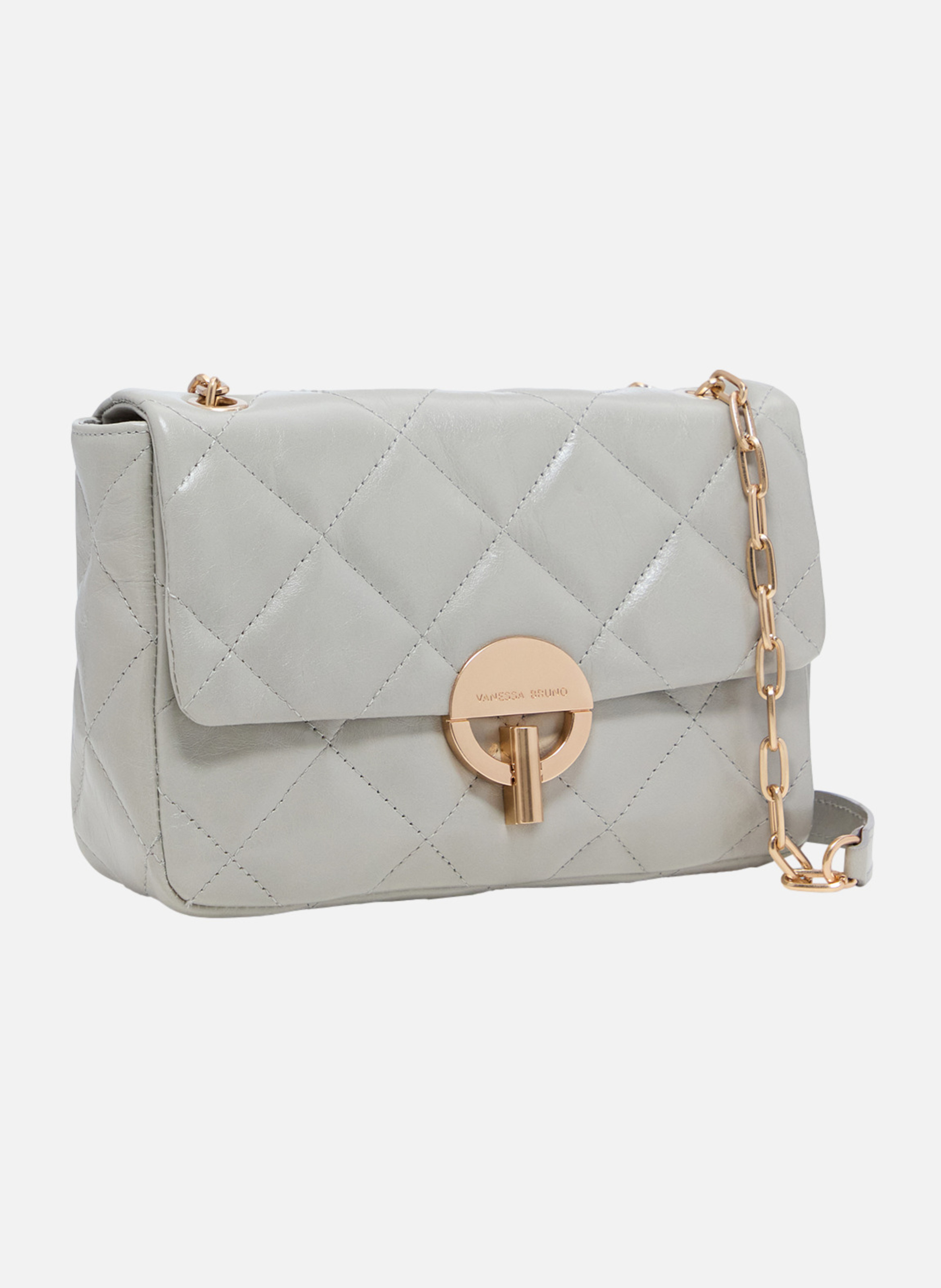 Grand sac moon en cuir Gris