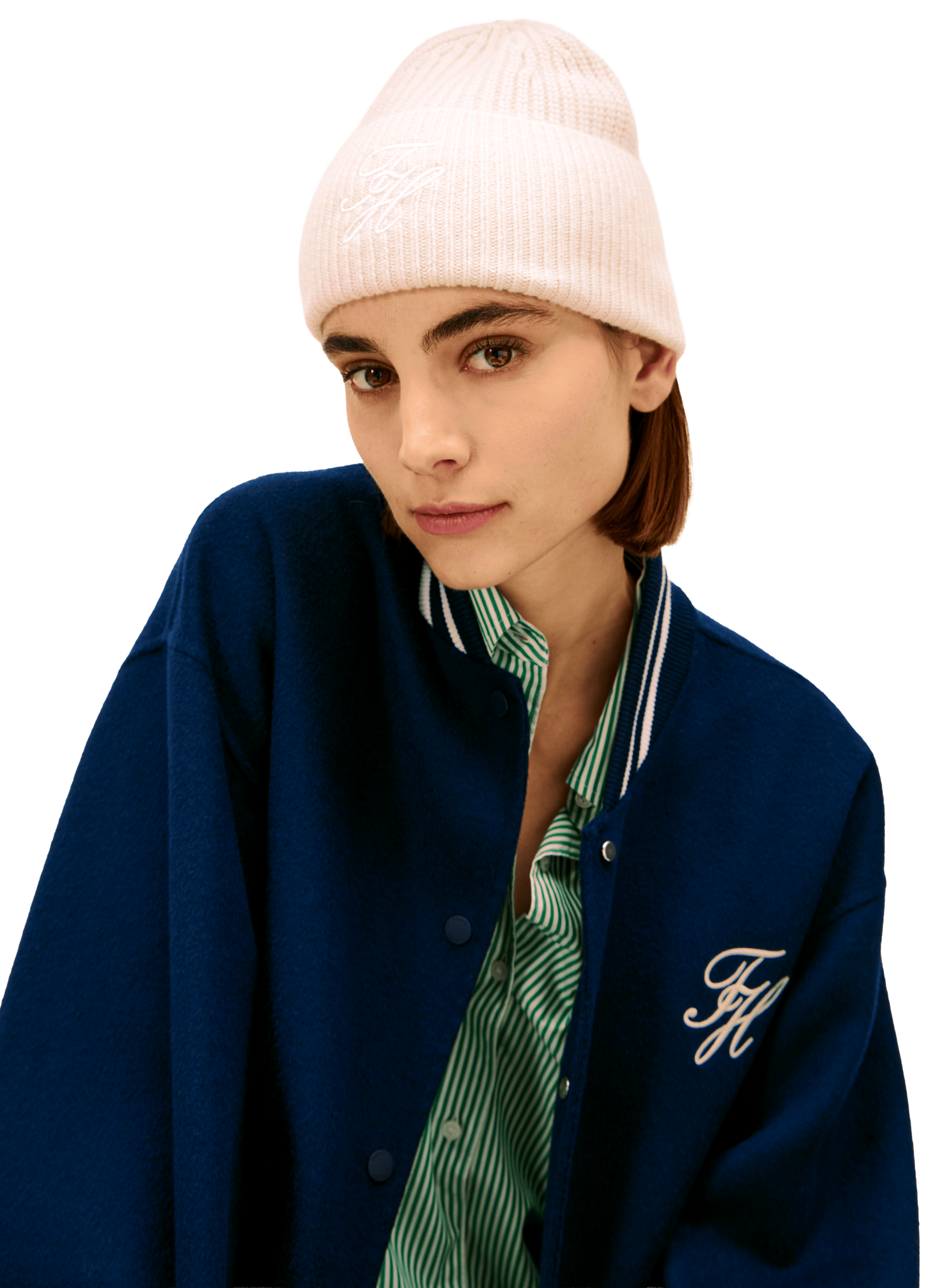 Ribbed wool beanie TOMMY HILFIGER Beige