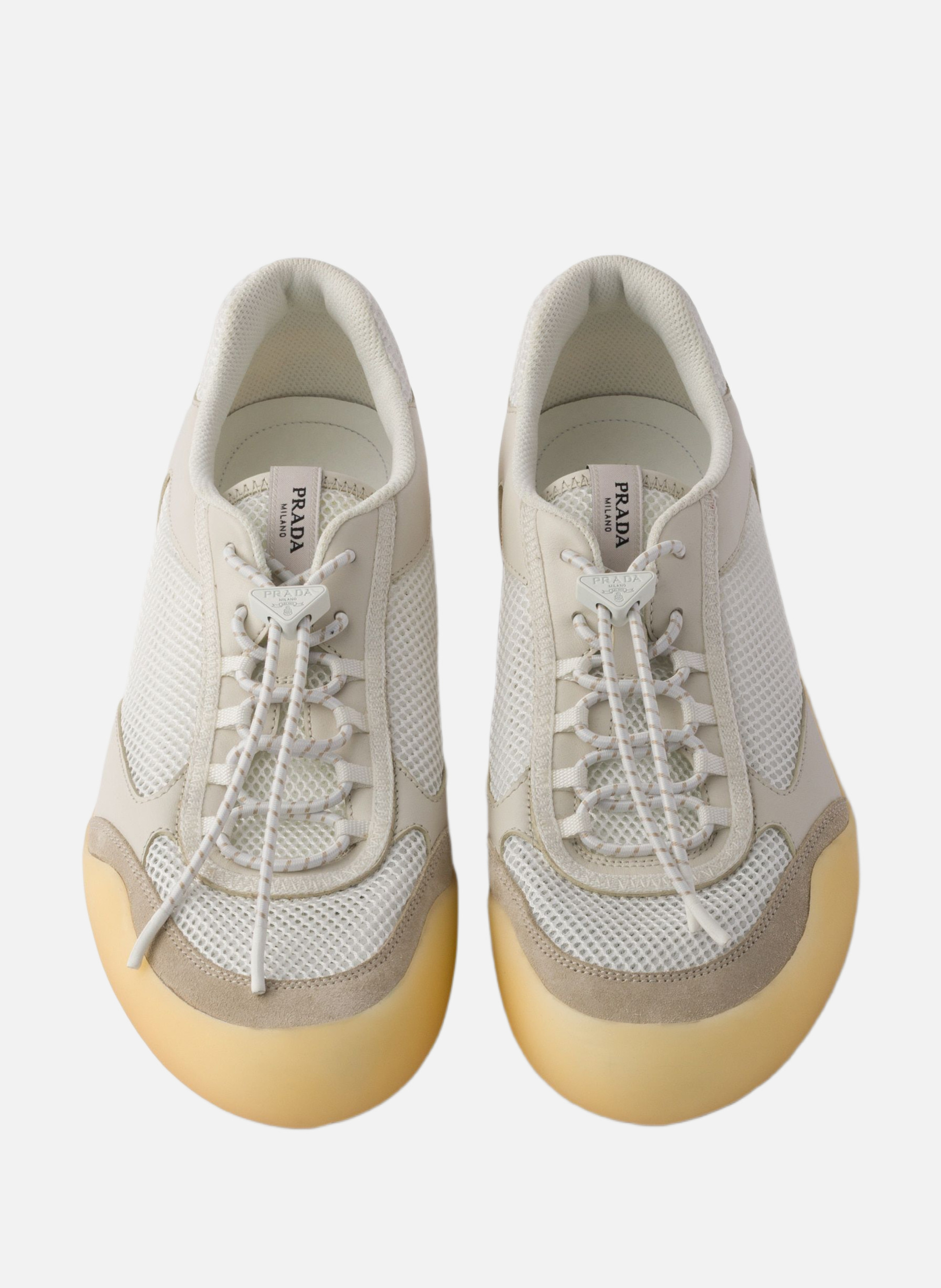 Baskets speedrock en cuir et mesh PRADA Beige
