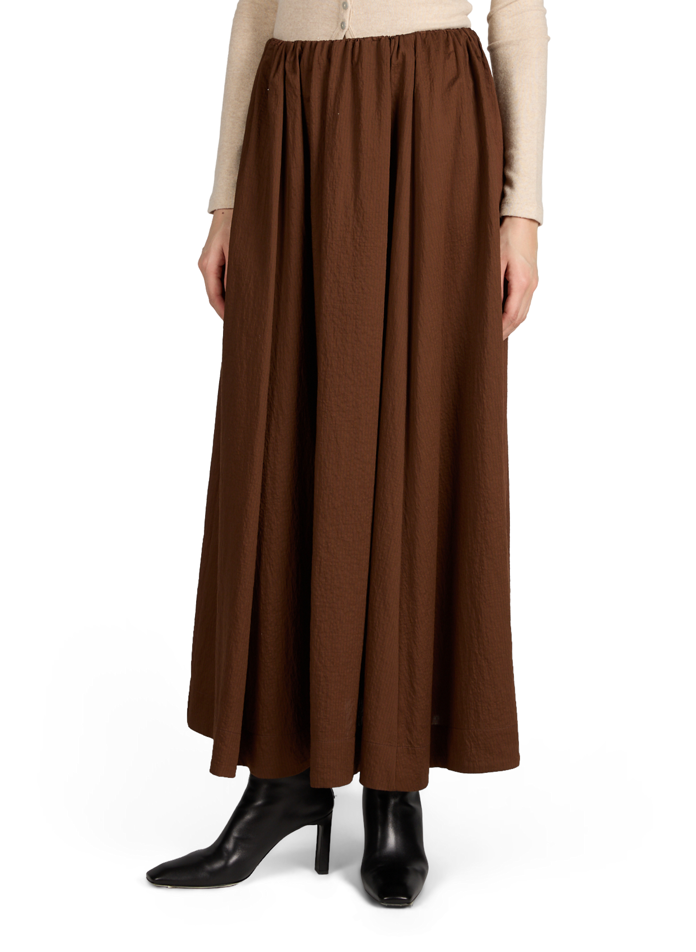 Jupe longue à rayures TOPSHOP Marron